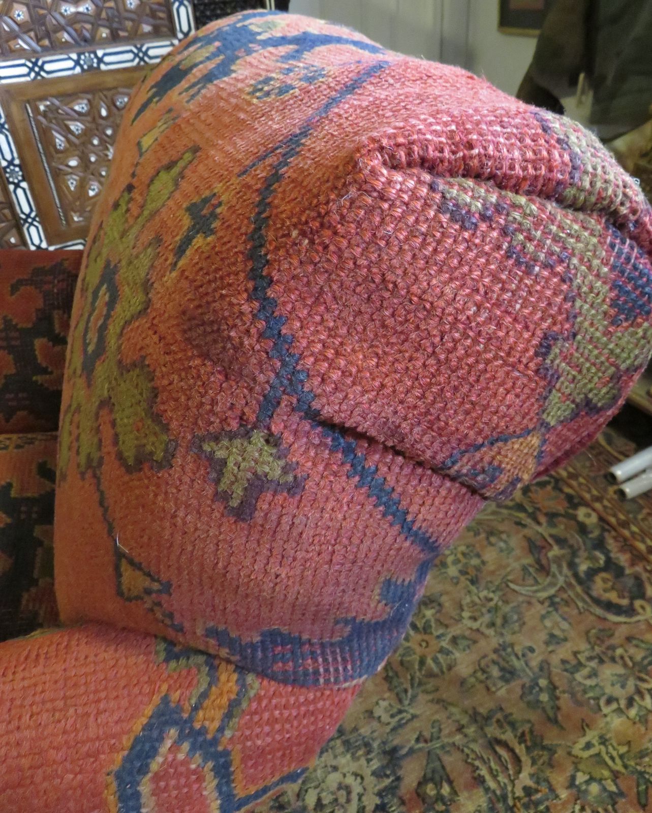 photo for sale Howard And Sons "Ushak Turkey Carpet" Club Armchair.
