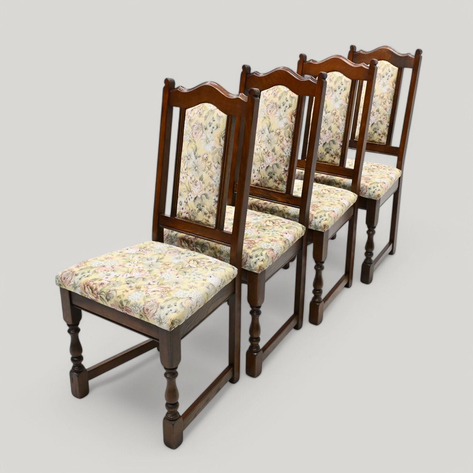 4 Old Charm Oak Dining Chairs Lancaster Range Tudor Brown Finish Free* Delivery