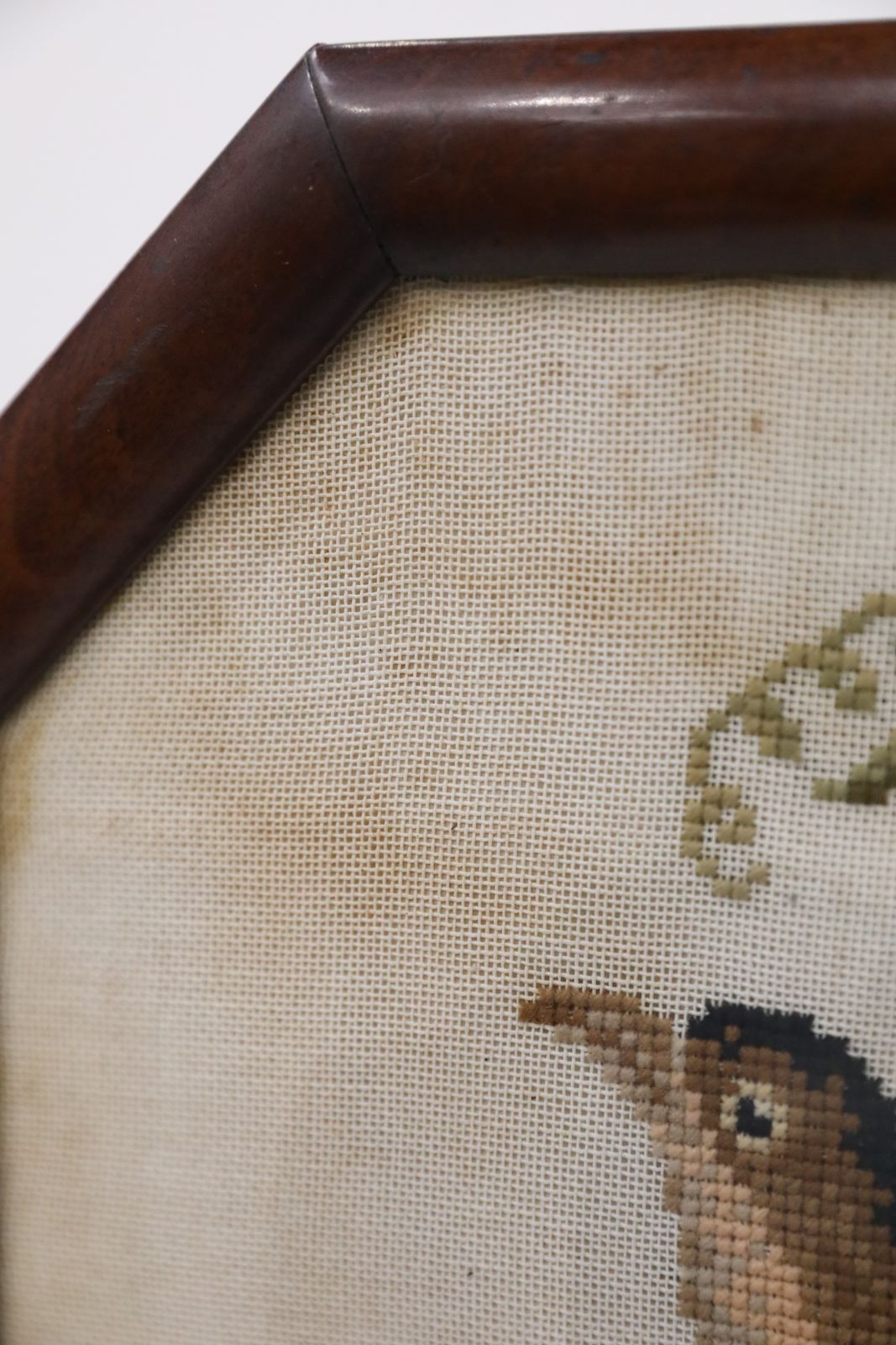 Antique Pole Fire Screen Bird Tapestry Hip Splayed Legs Free Uk Delivery photo furniture