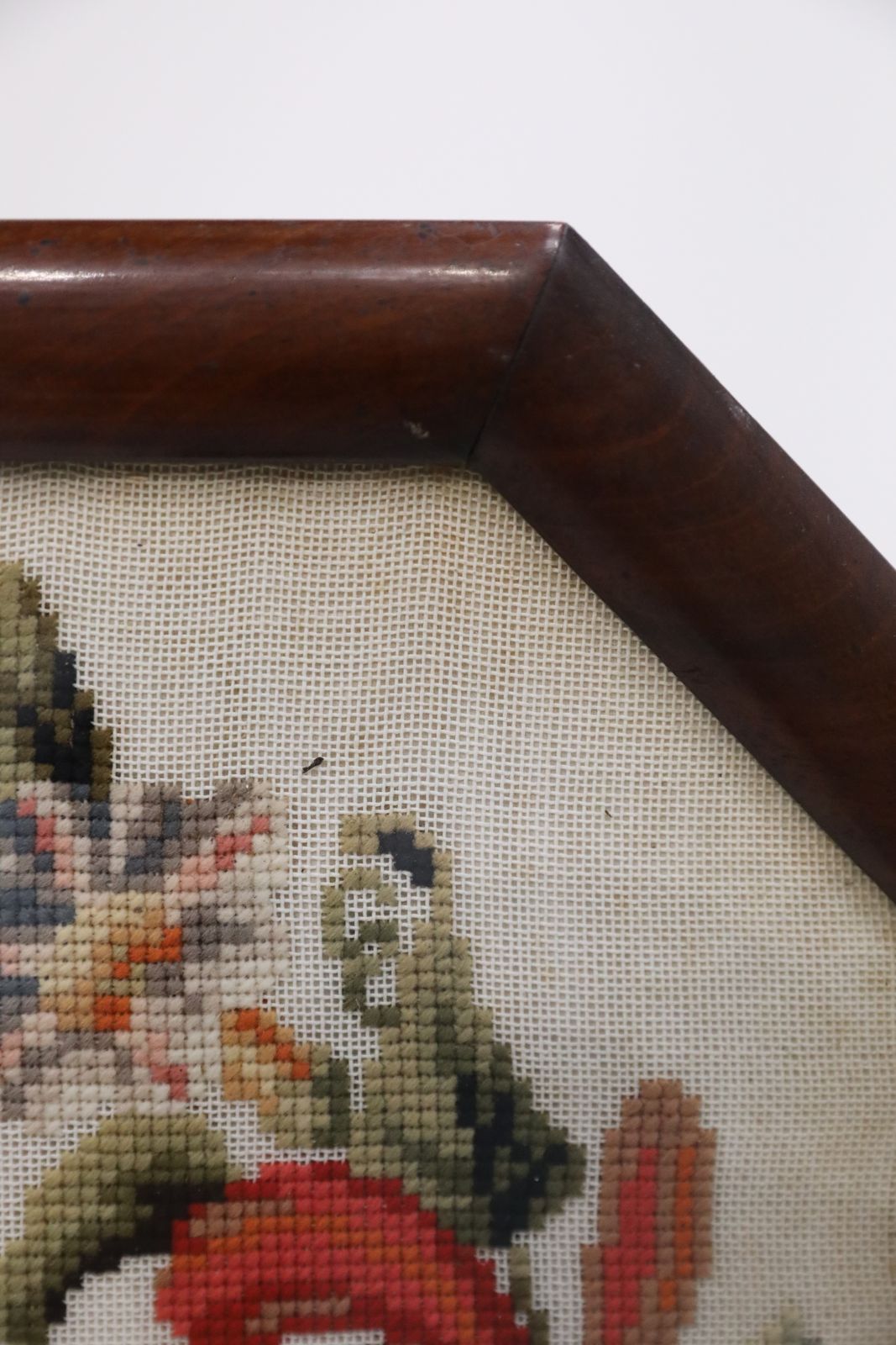 photo vinterior Antique Pole Fire Screen Bird Tapestry Hip Splayed Legs Free Uk Delivery