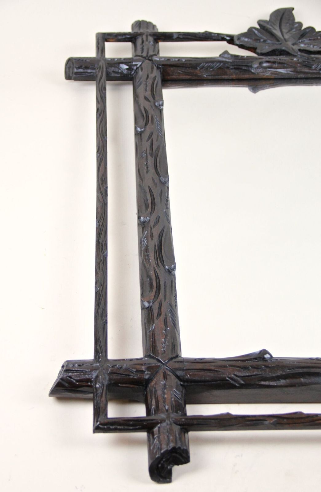 photo vinterior 19th Century Rustic Black Forest Mirror, Hand Carved, Austria, Circa 1880