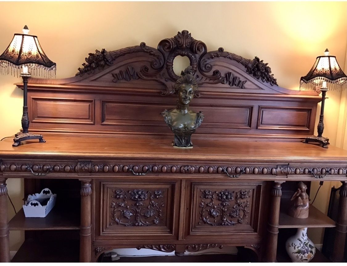 Antique French Solid Walnut Sideboard . Easily Dismantled For Transportation.  Offers Invited. Buyer Collects