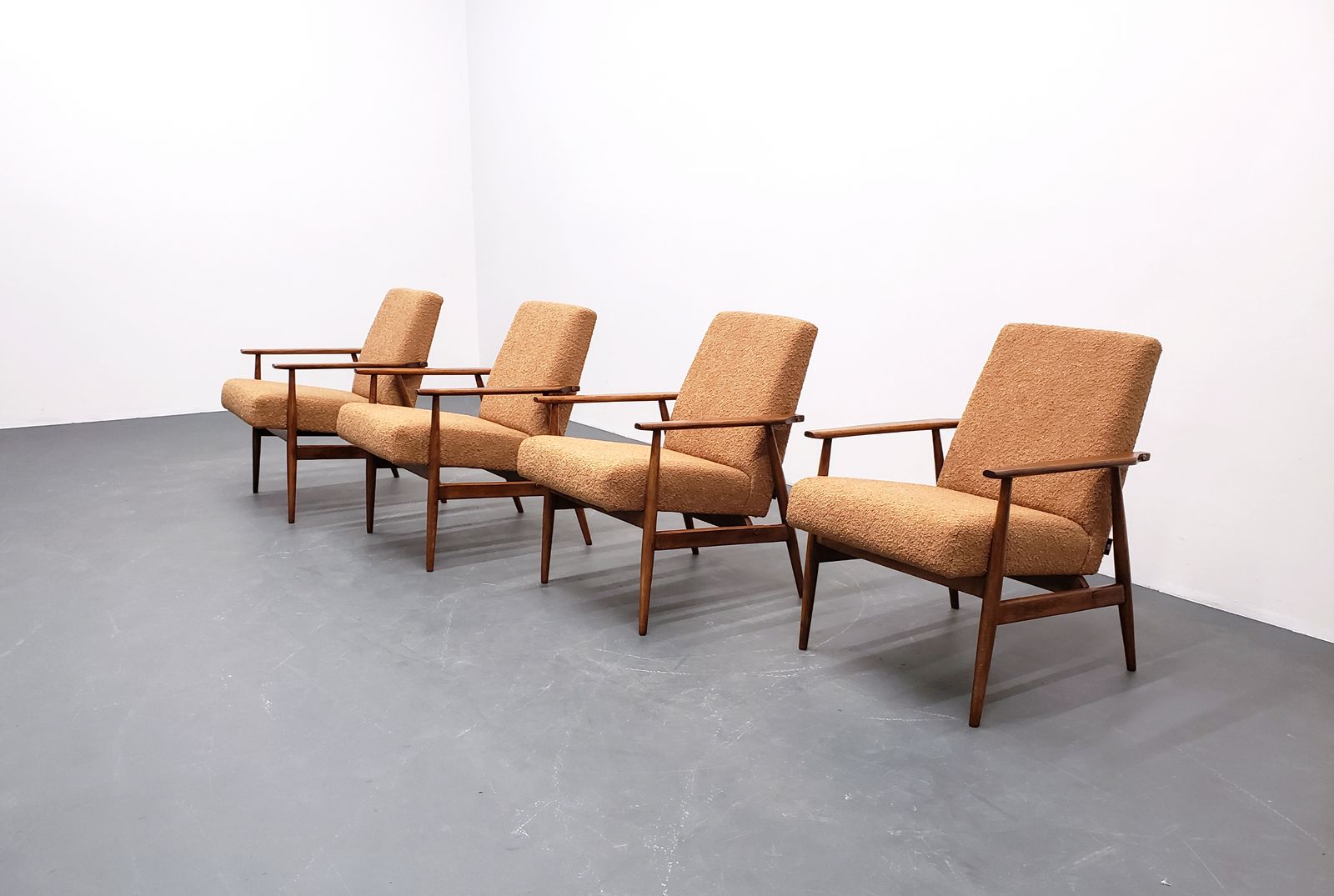 One Left   1960 Henryk Lis Armchair In Mocha Mousse Boucle photo furniture