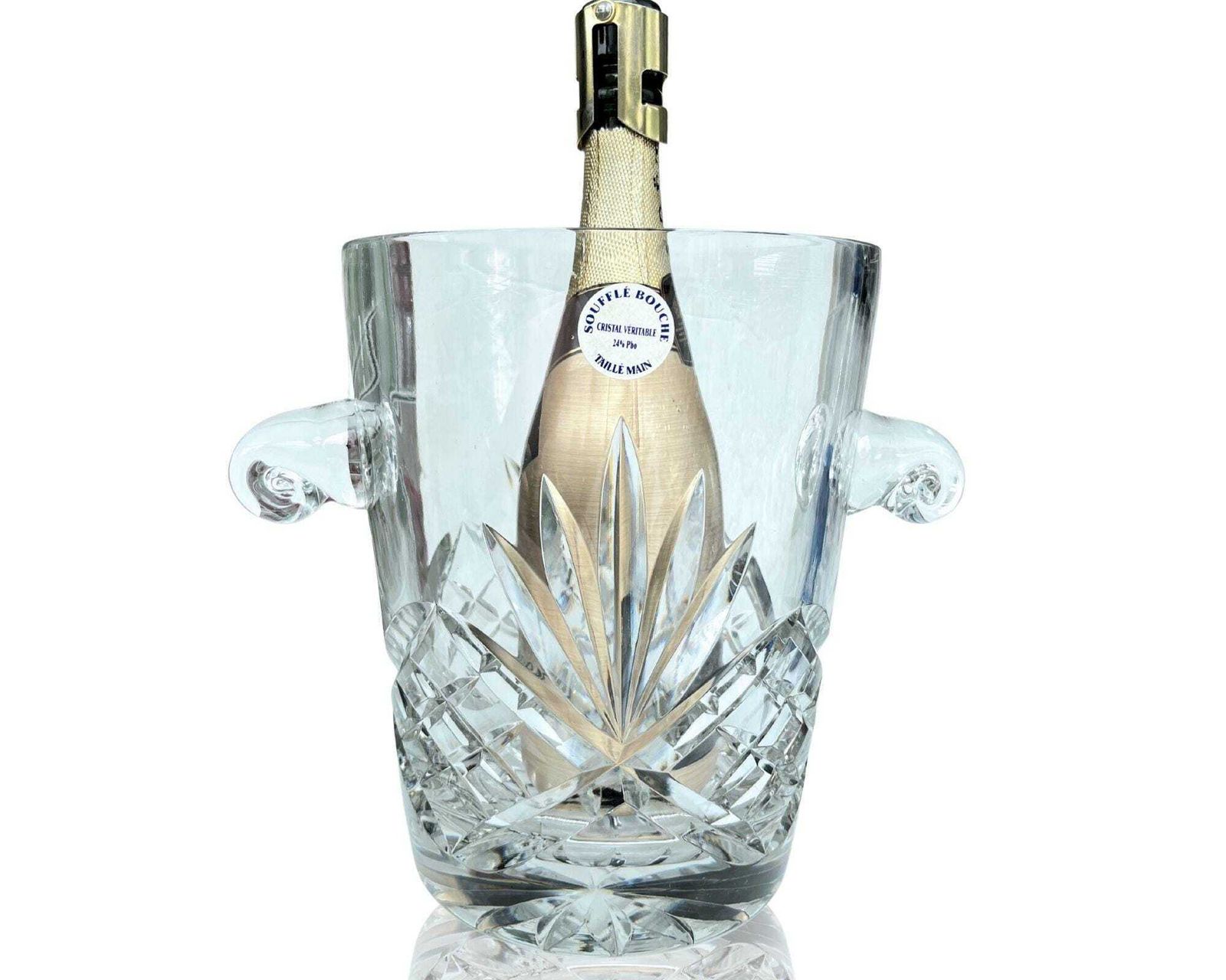 Franse Champagnekoeler | Xxl Zeer Zwaar | Diamantgeslepen | Ca. Jaren 1970