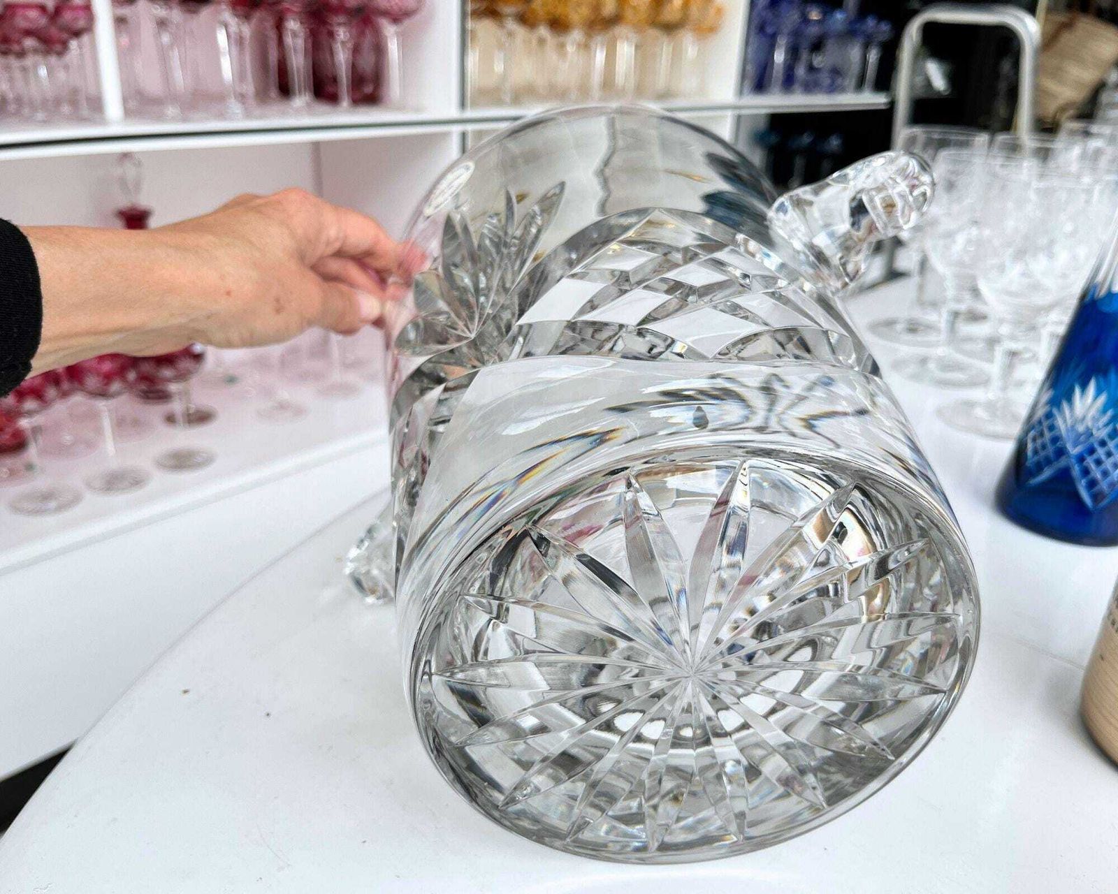 Franse Champagnekoeler | Xxl Zeer Zwaar | Diamantgeslepen | Ca. Jaren 1970 photo for sale