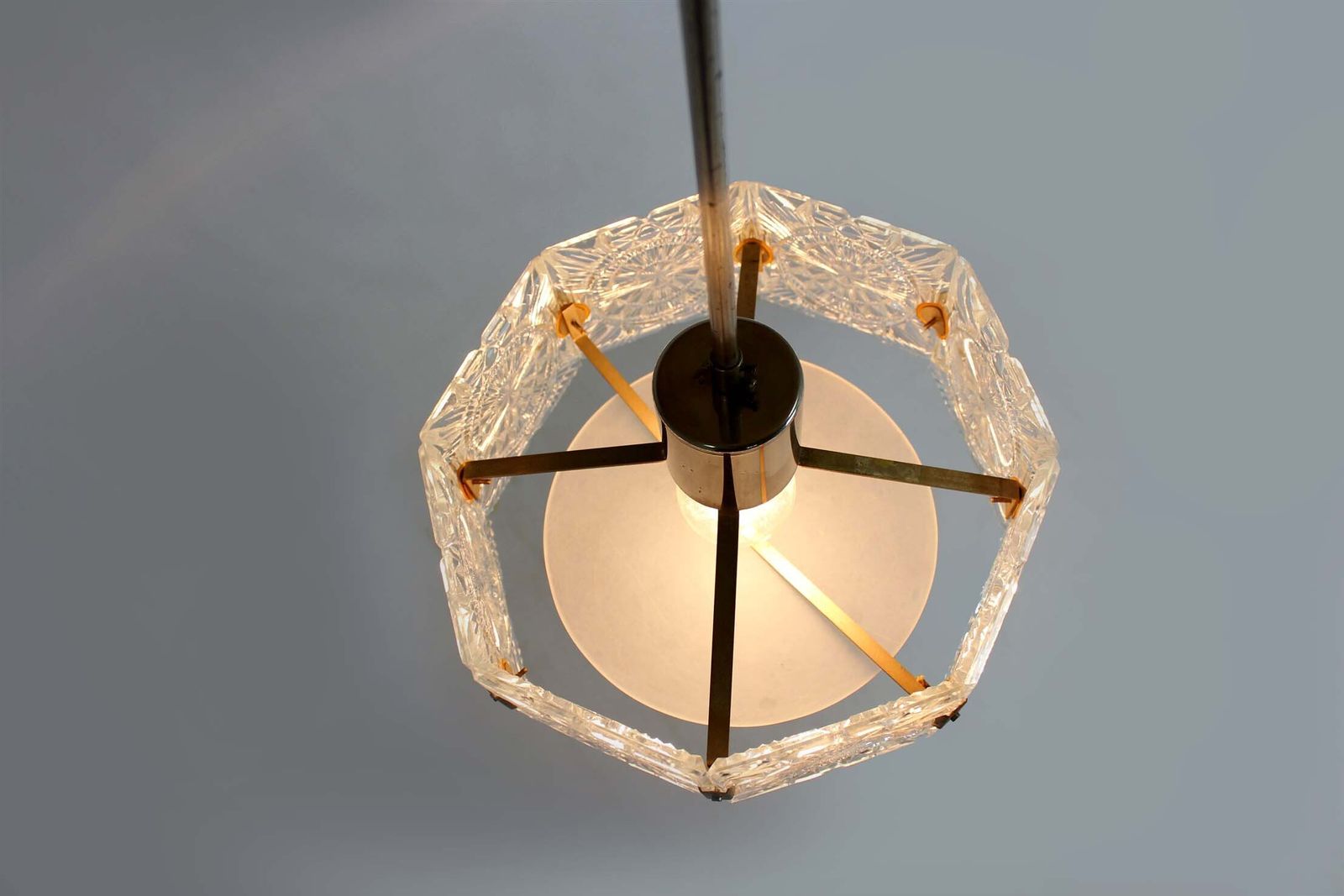 Vintage Sculptural Glass Pendant Lamp By Kamenický šenov, 1970s photo vinterior