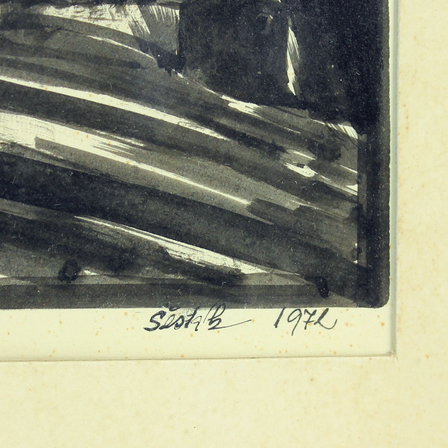 Set Of 2 Paintings On Paper, Signed Sestak 1972 photo for sale