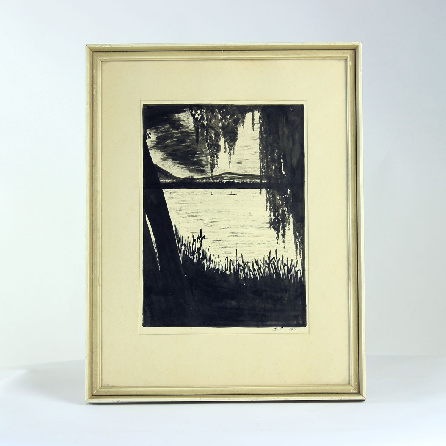 Set Of 2 Paintings On Paper, Signed Sestak 1972 photo vintage