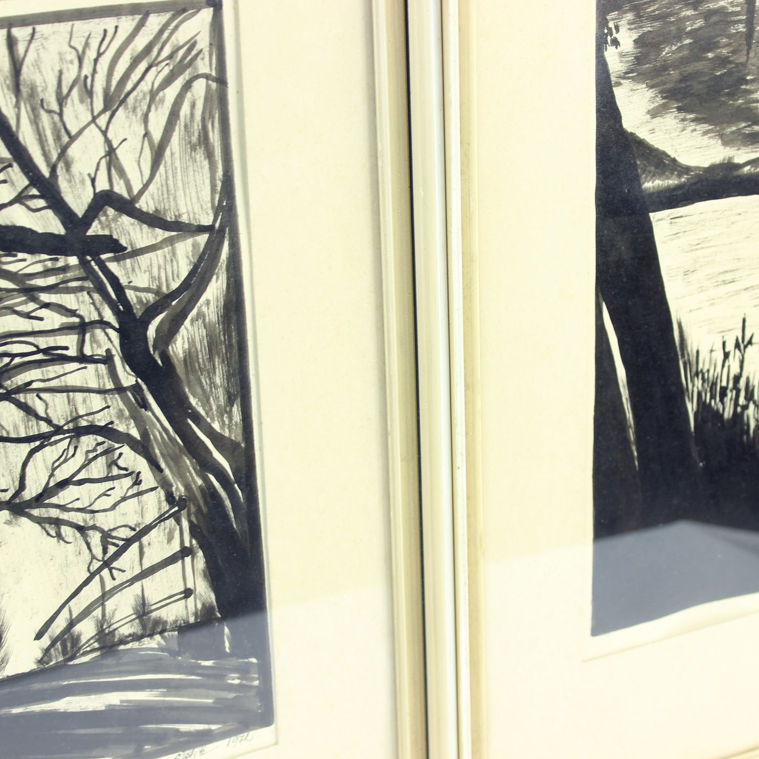 photo for sale Set Of 2 Paintings On Paper, Signed Sestak 1972