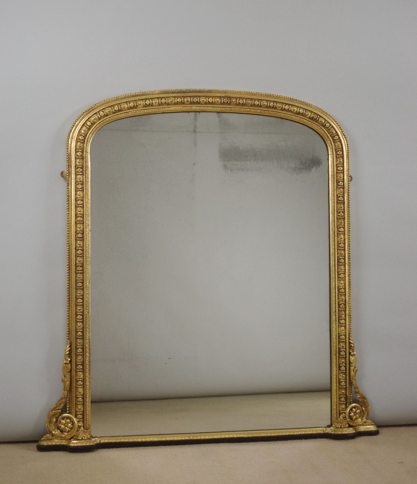 Victorian Gilt Arch Top Overmantle Mirror
