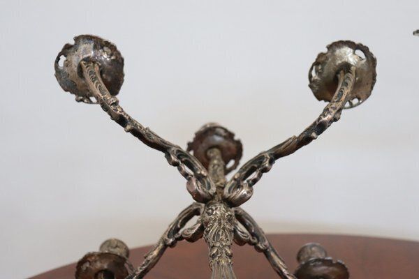 Candleholders In Silvered Metal, 1980s, Set Of 2 photo vinterior