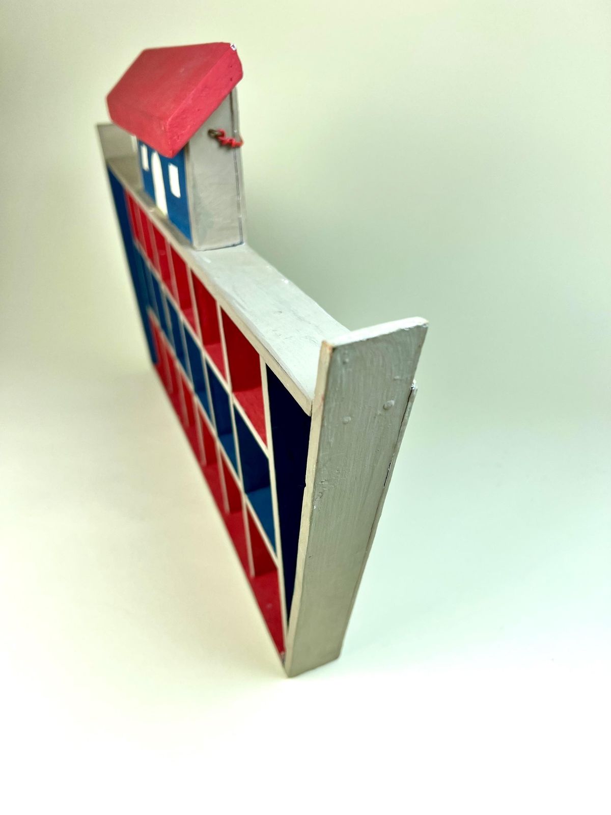 Vintage Curio Display Shelf, Handmade Nautical Themed Curio Display Case, Knick Knack Display Shelf, Lego Shelf Display, Toy Storage Unit photo vintage
