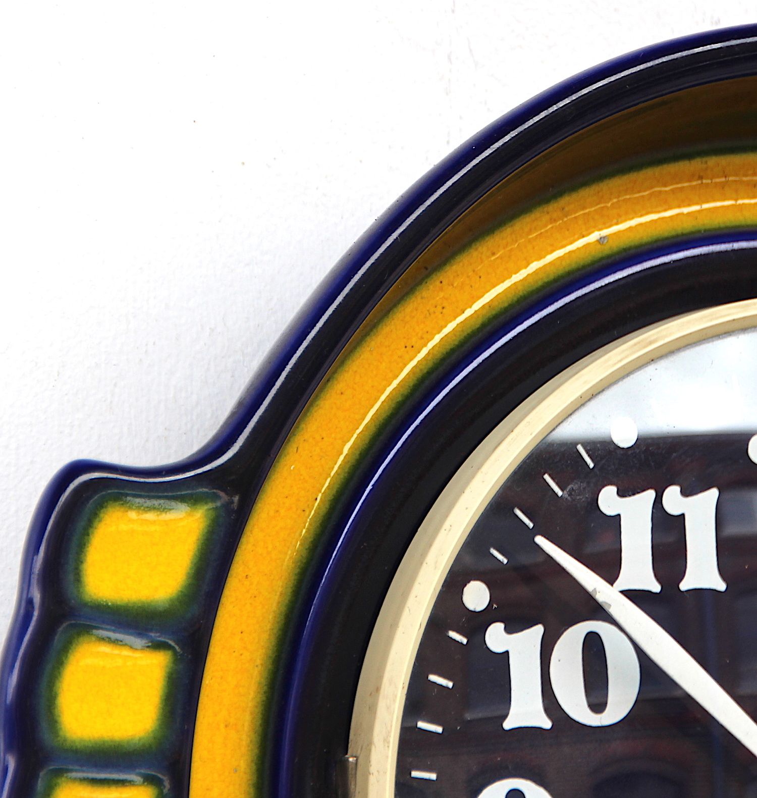 1970s West German Ceramic Vintage Factory Wall Clock. Fully Guaranteed photo Home Decor