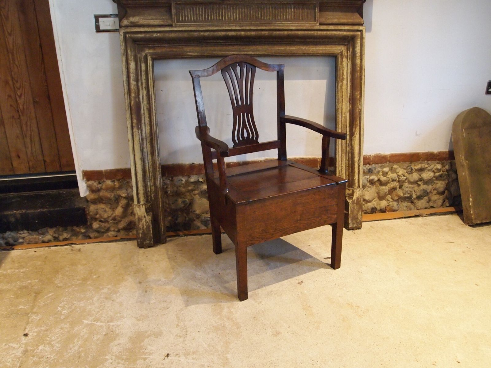 Chair Rare Welsh Oak Commode Chair George III C1770