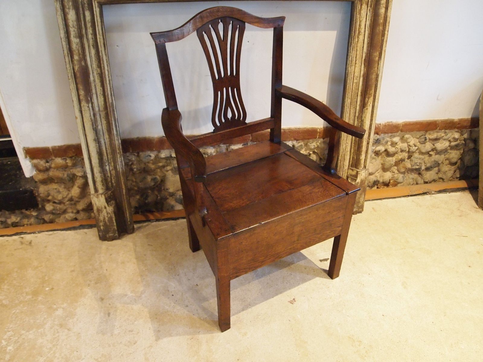 Chair Rare Welsh Oak Commode Chair George III C1770 photo 225.0