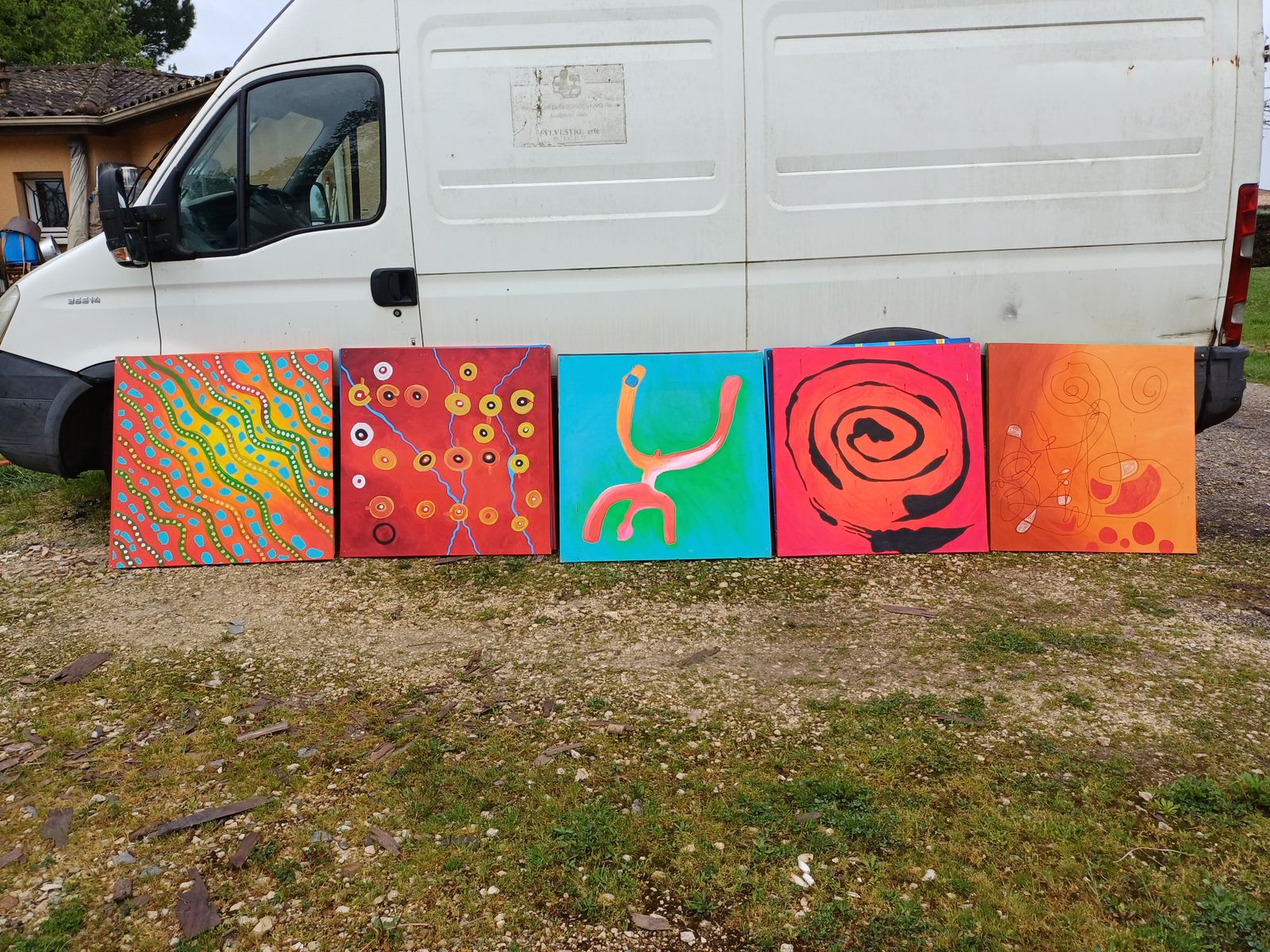 Series Of 15 Paintings By The Painter Seidel (1954) photo for sale
