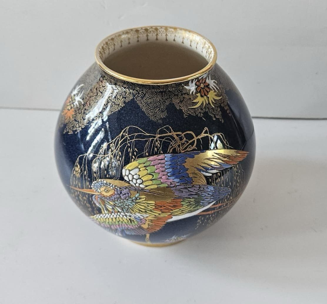 Carlton Ware Lustre Vase With The Sketching Bird Design photo for sale
