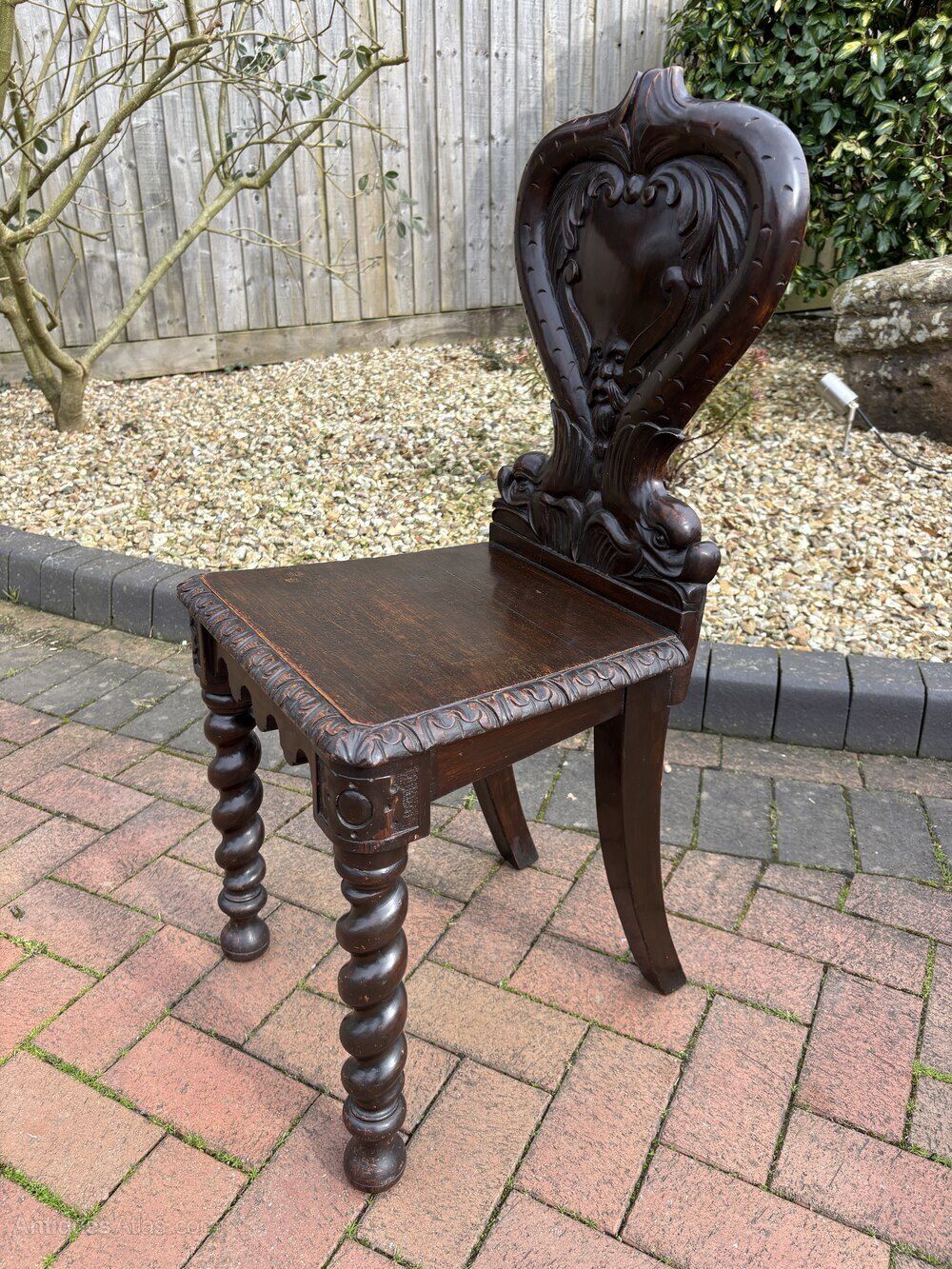 Victorian Oak Hall Chair, 1800s photo vinterior