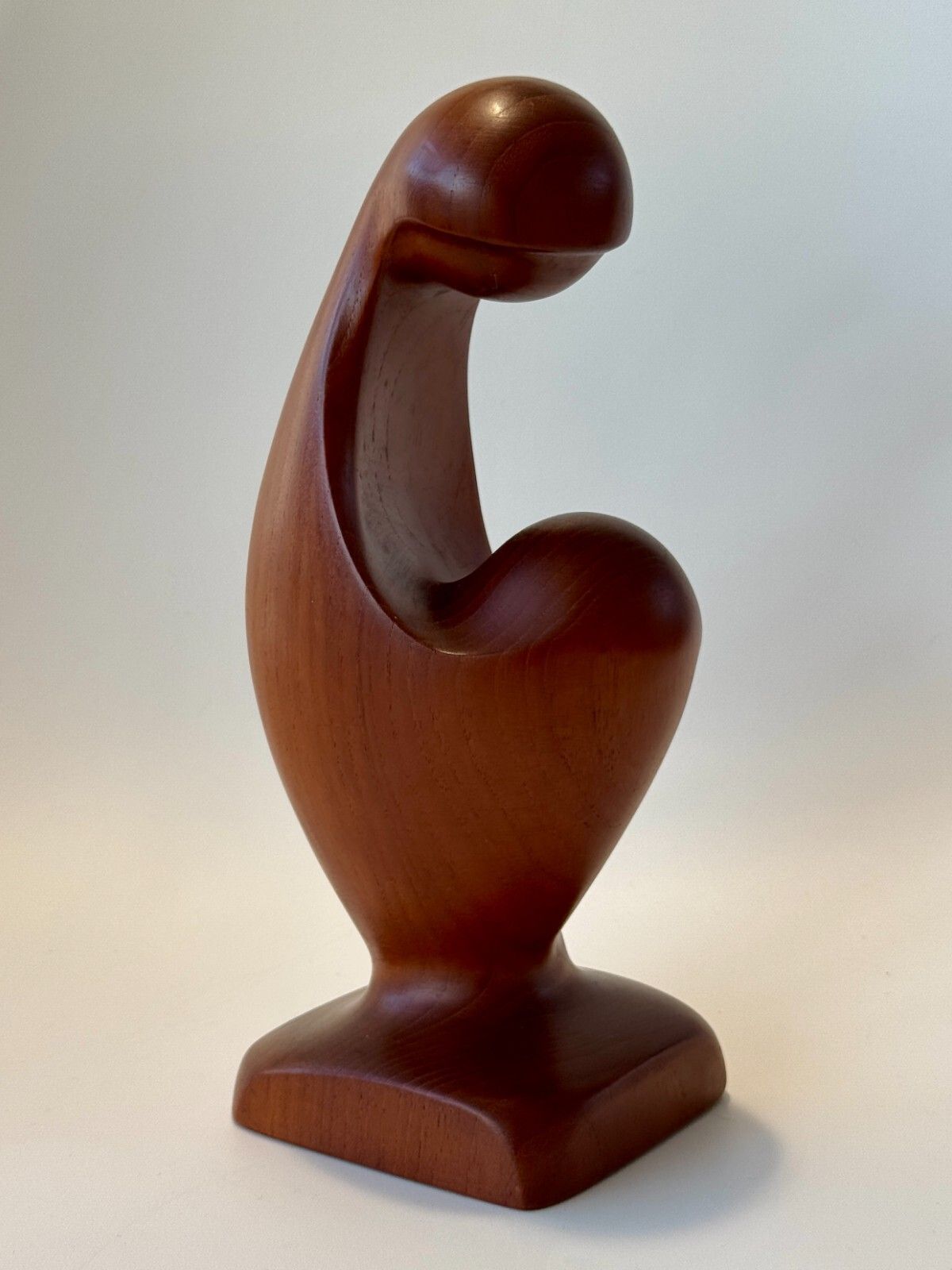 Mid Century Danish Teak Sculpture Simon Randers Mobilfabrik "Mother & Child" photo buy