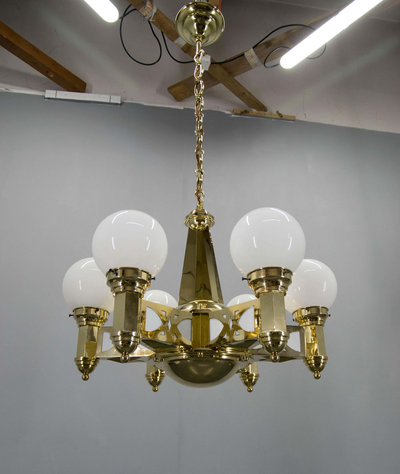 Rare Art Nouveau Chandelier By Emil Kralik For Vulkania, 1920s photo furniture