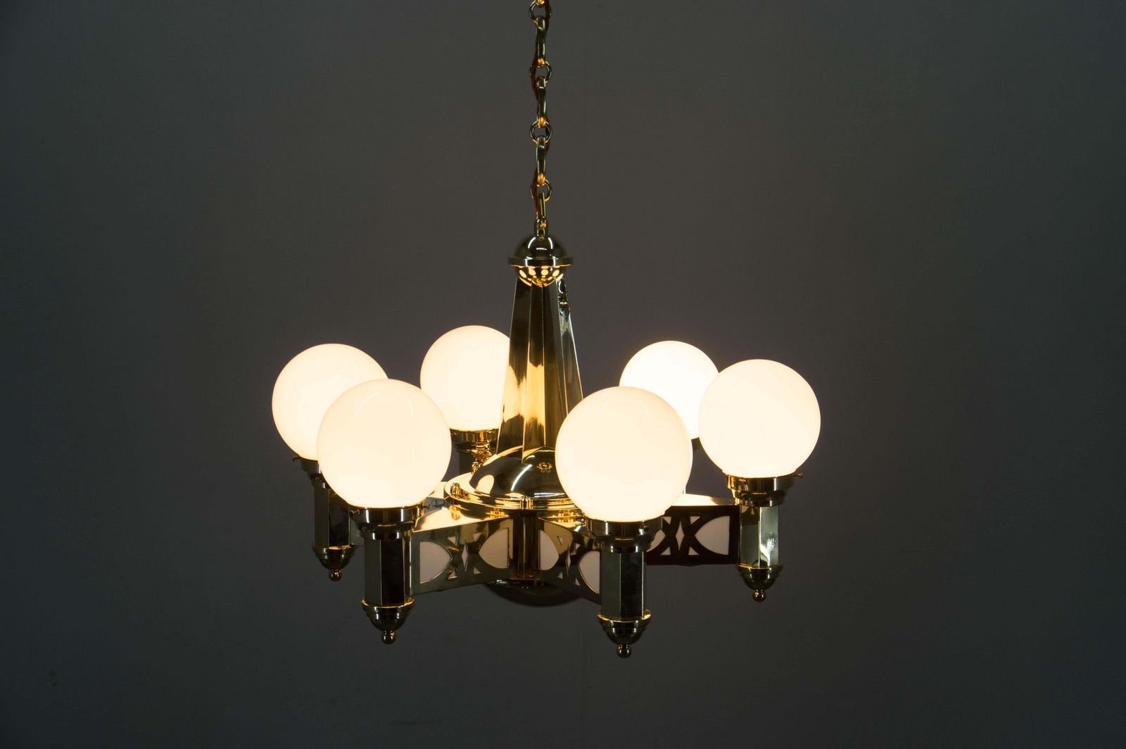 Rare Art Nouveau Chandelier By Emil Kralik For Vulkania, 1920s photo for sale