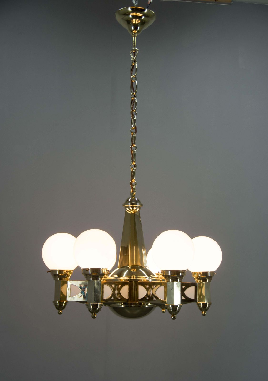 Rare Art Nouveau Chandelier By Emil Kralik For Vulkania, 1920s photo 2480.0