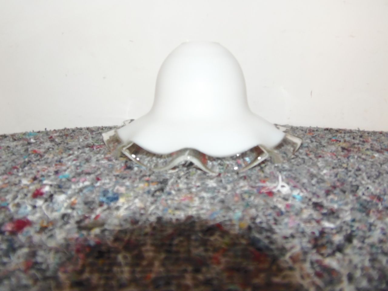 Milky Glass Lamp Shade, 1900s, Antique photo Home Decor