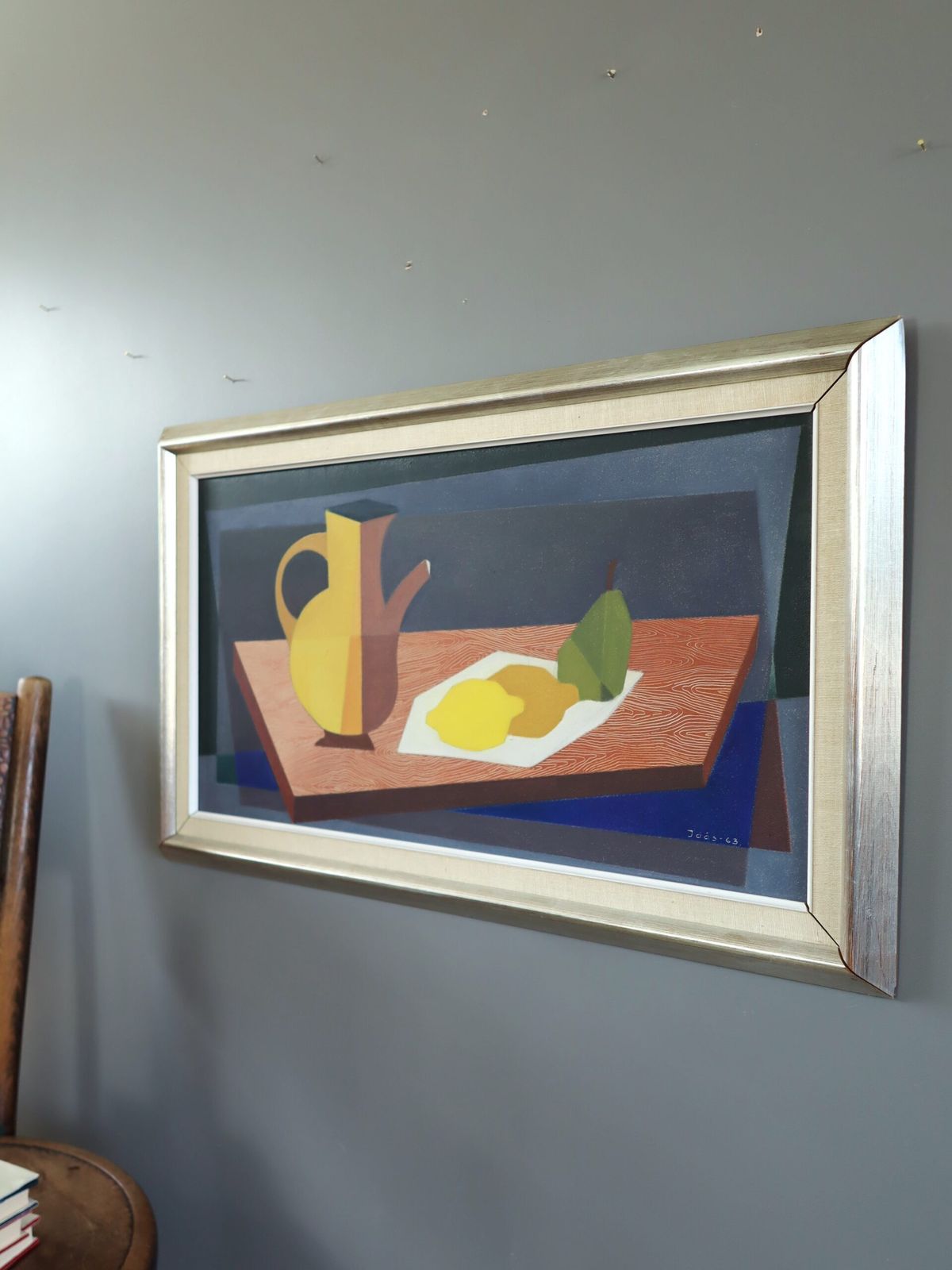 Cubist Citrus Oil Painting, 1960s photo for sale