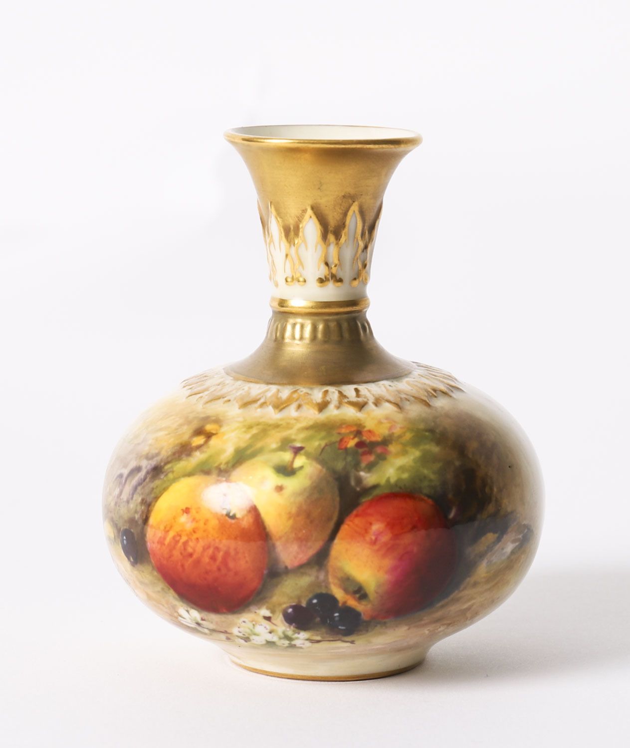Antique Pair Miniature Royal Worcester Porcelain Vases William Ricketts 1925 photo furniture