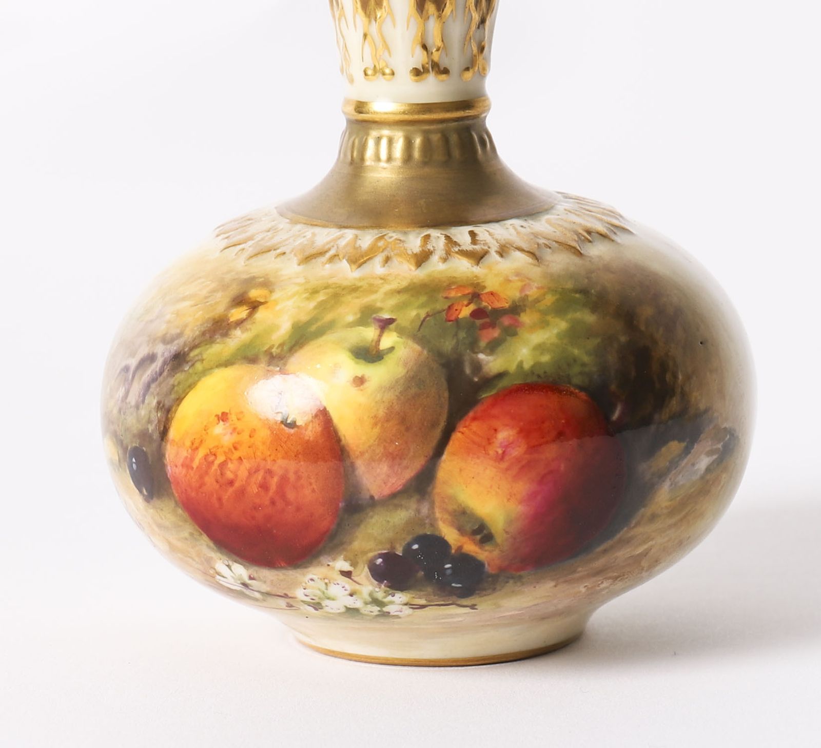 Antique Pair Miniature Royal Worcester Porcelain Vases William Ricketts 1925 photo for sale