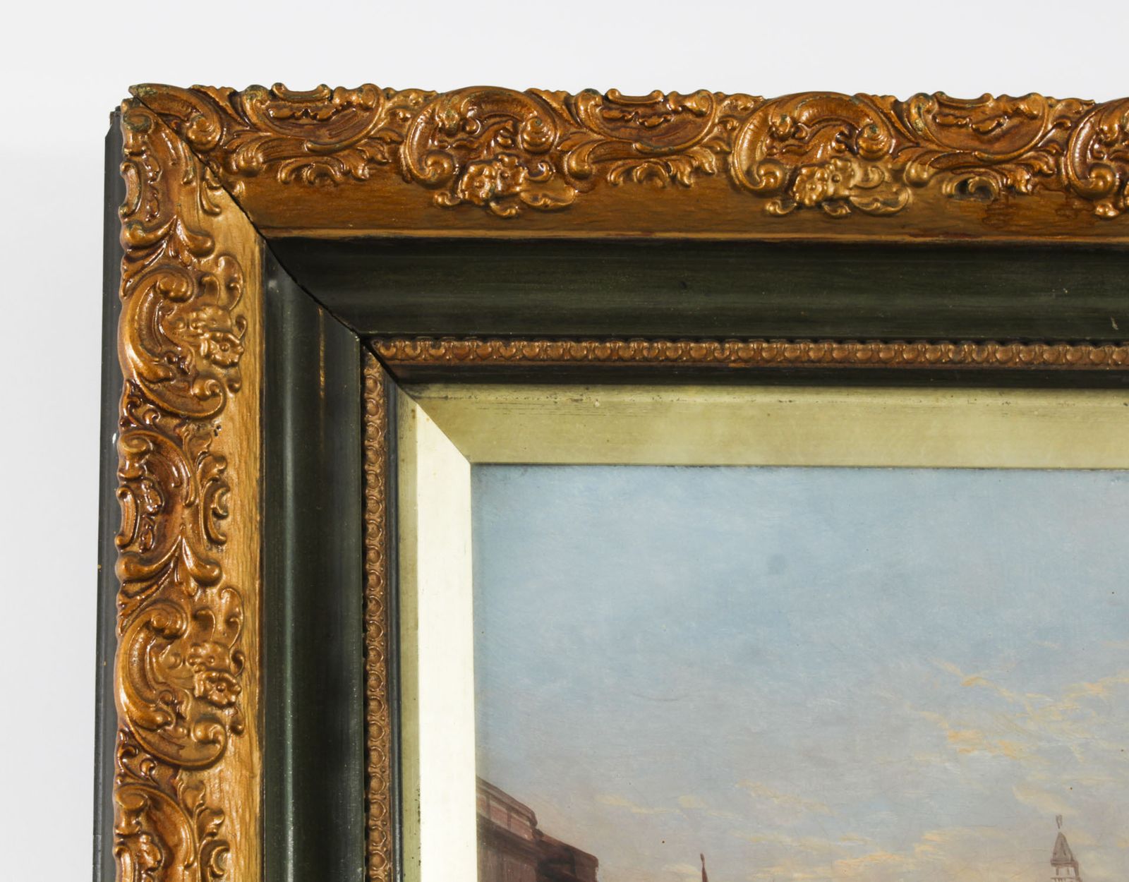 Antique Oil On Canvas Painting Of  Venice By Alfred Pollentine 19th Century photo buy