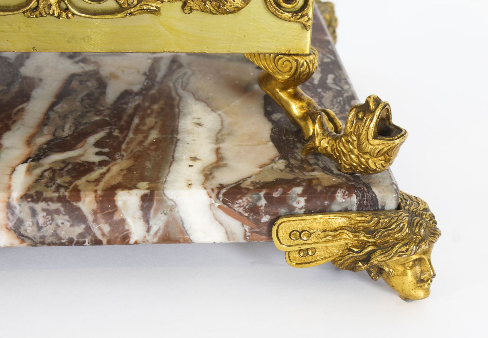 Antique French Ormolu & Marble Casket 19th C photo buy