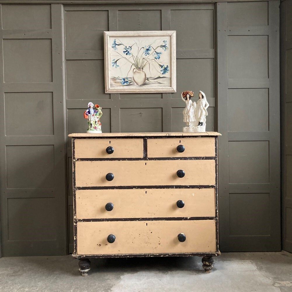 Antique Painted Pine Drawers, 1800s