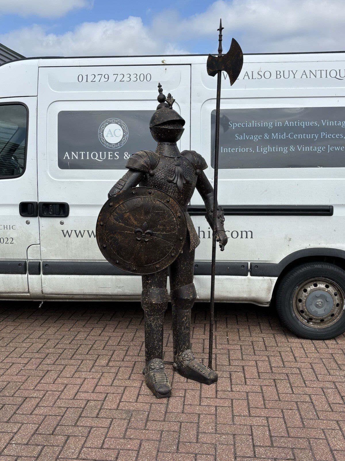 Suit Of Armour. Large And Impressive And Made Of Metal. photo for sale