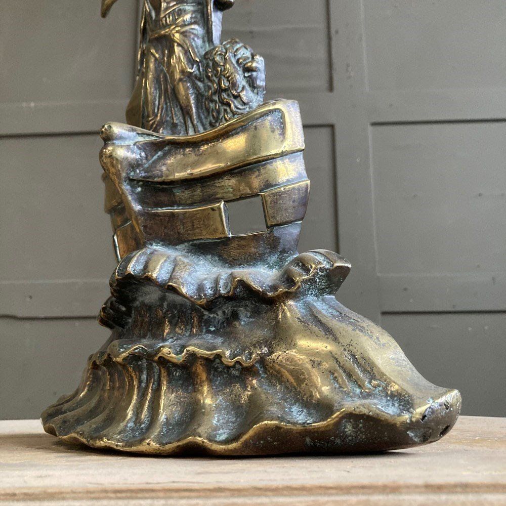 Victorian Brass Door Stop   'Britannia' photo for sale