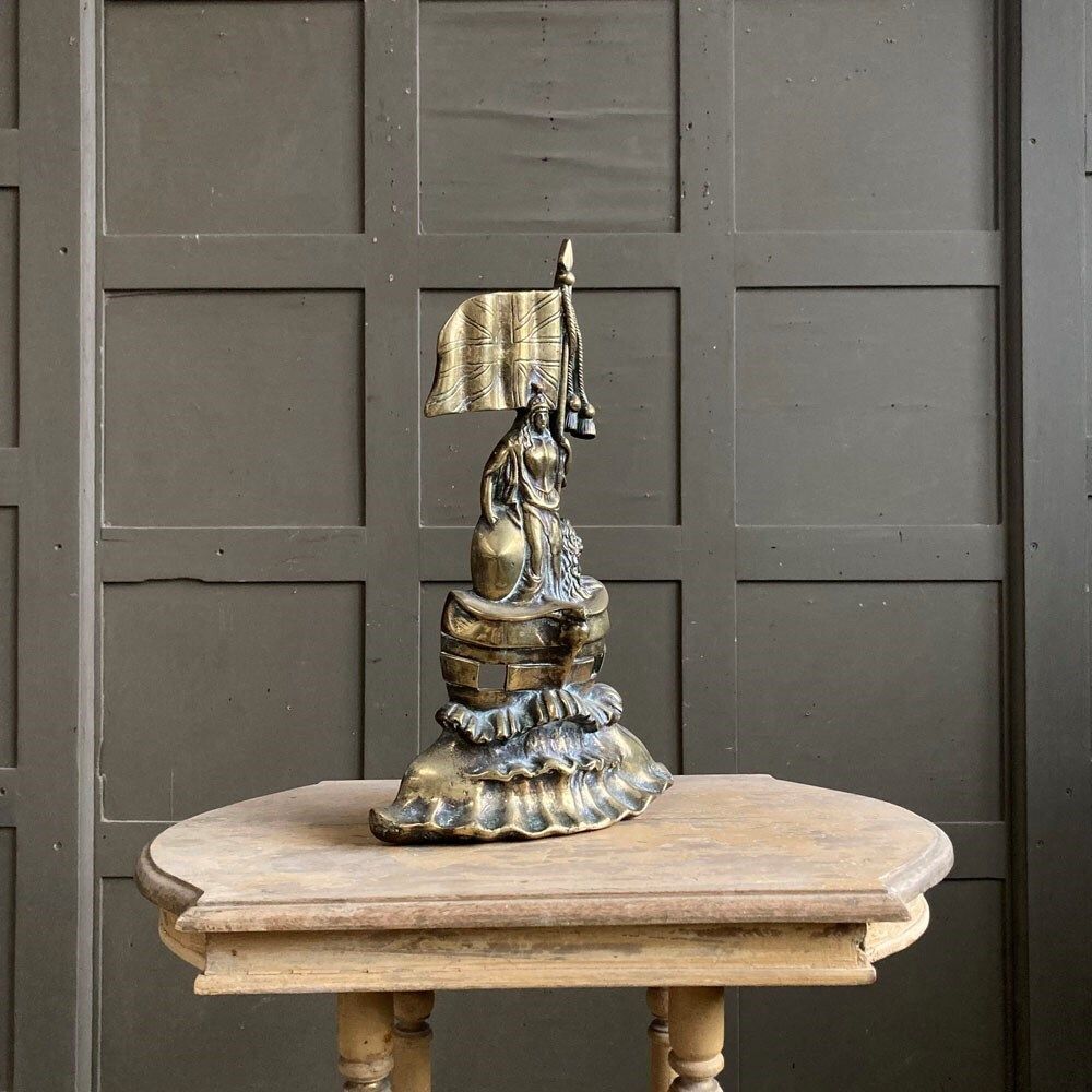 photo for sale Victorian Brass Door Stop   'Britannia'