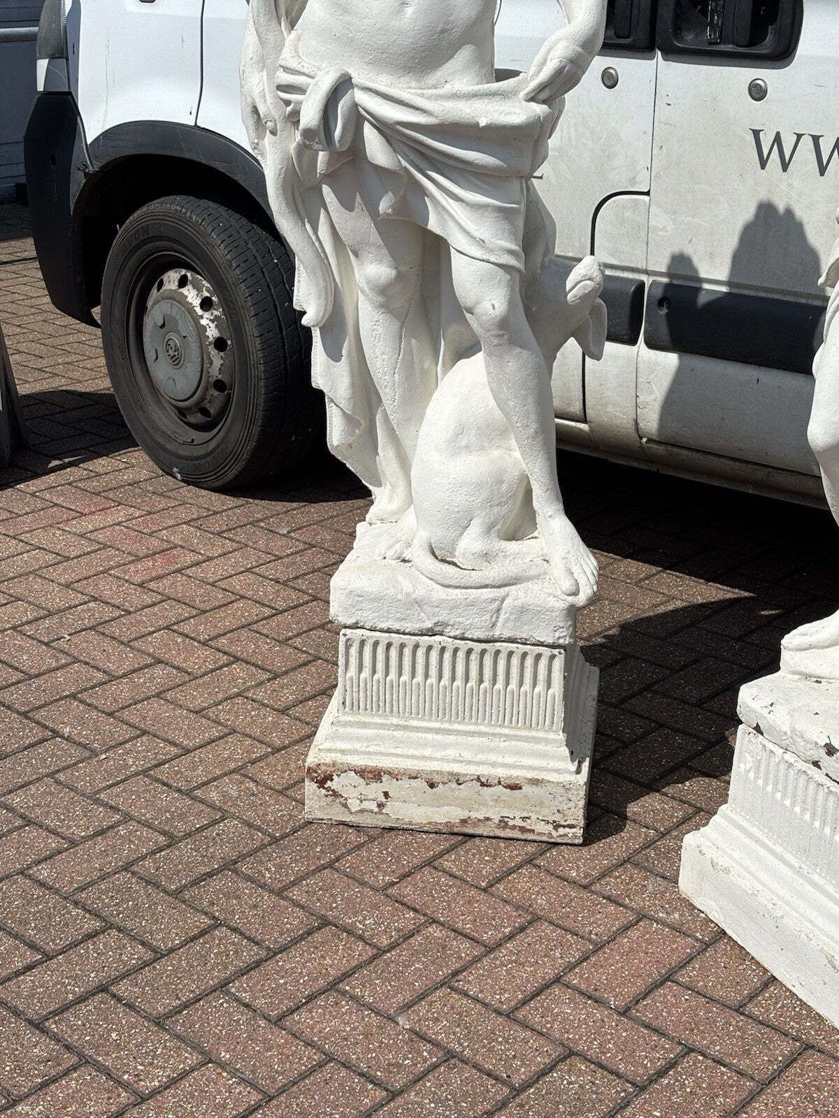 Pair Of Classical Diana & The Hunter Garden Statues On Based. Large In Size photo for sale
