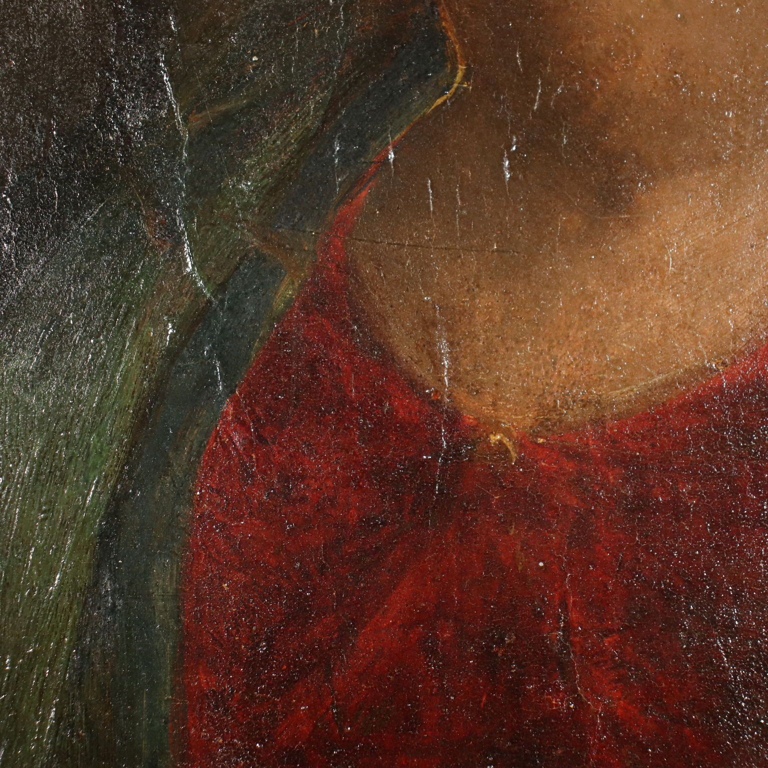 Antique Painting Female Head A. Del Sarto Attr. Tempera On Wood photo buy