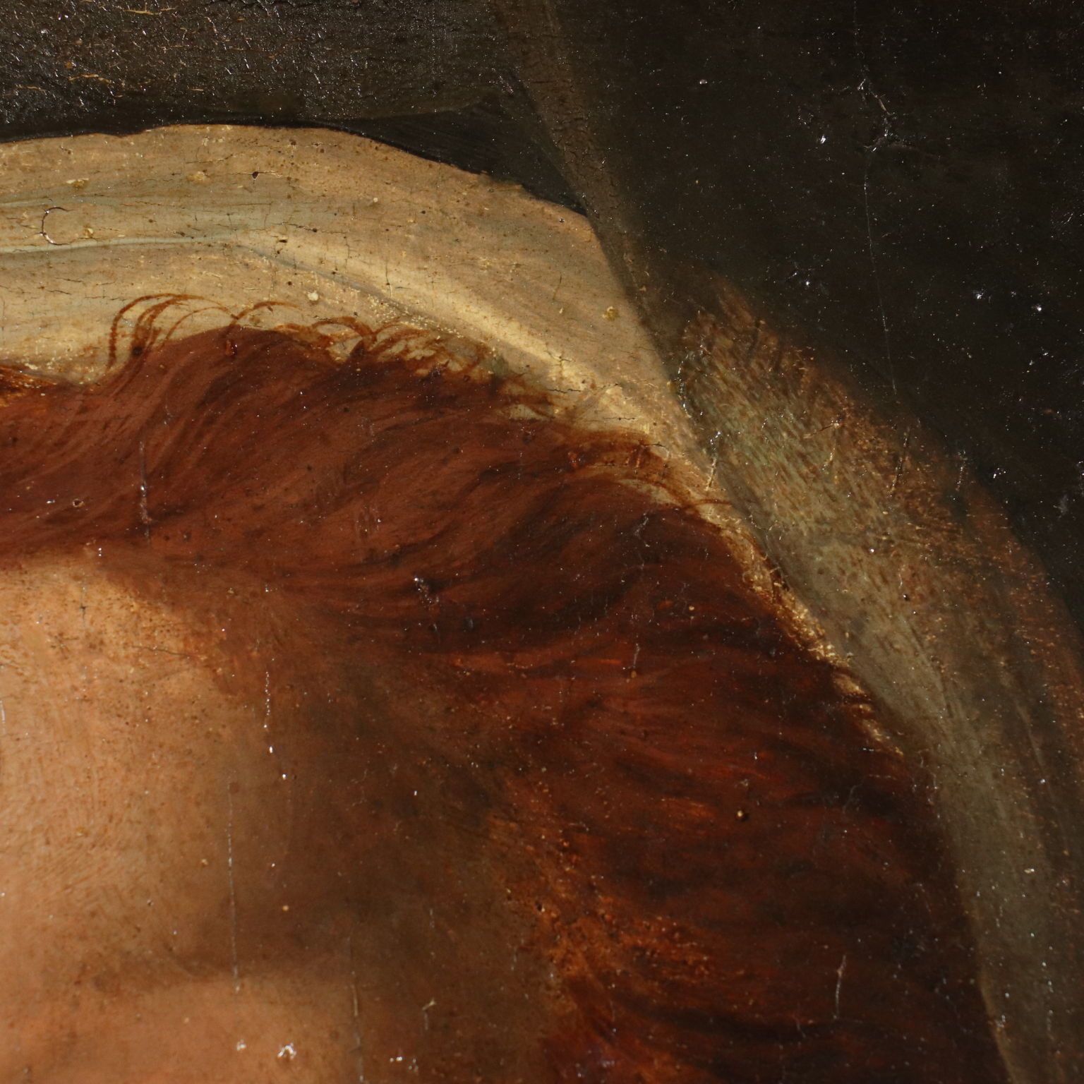 photo furniture Antique Painting Female Head A. Del Sarto Attr. Tempera On Wood