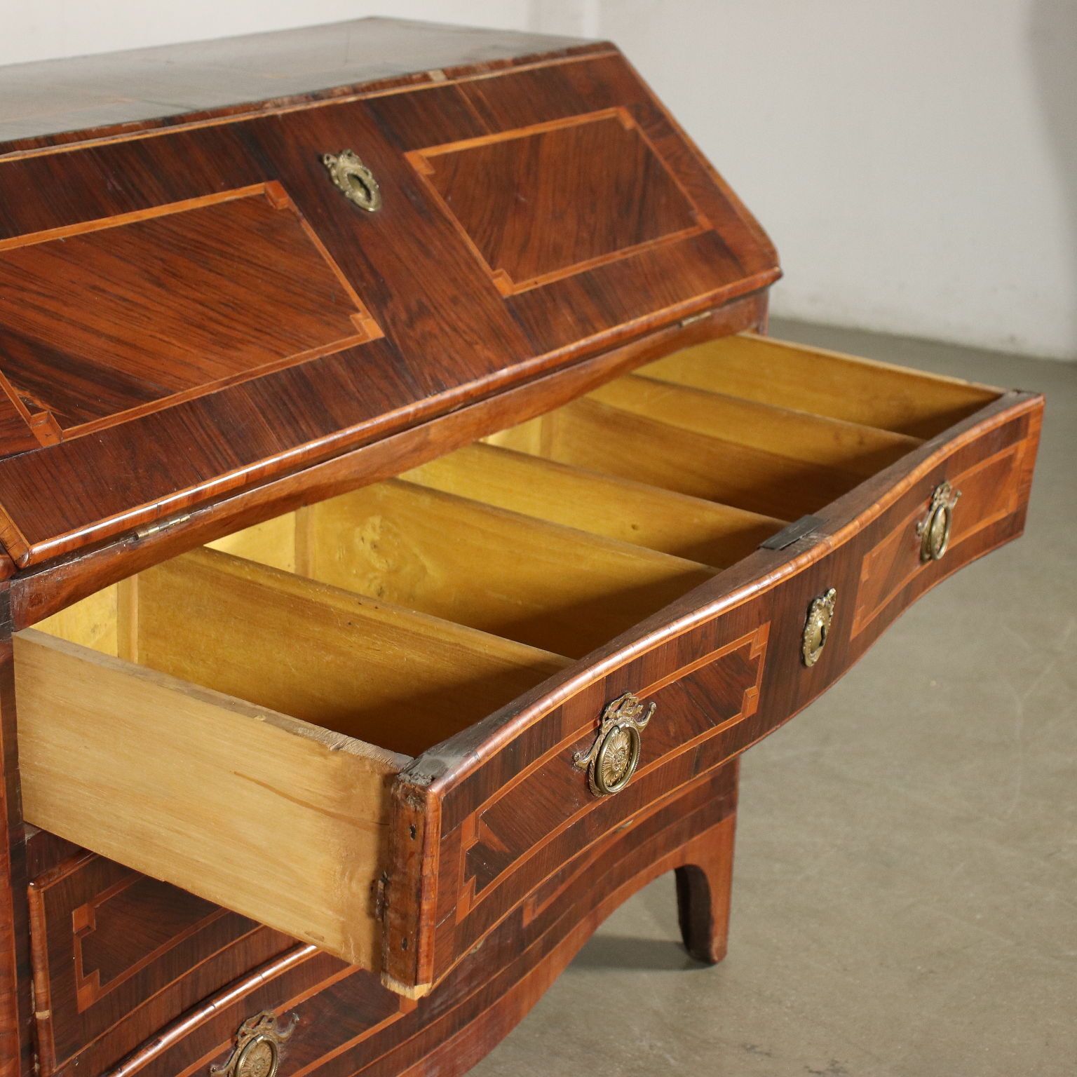 Furniture Piedmontese Drop Leaf Secretaire Italy 18th Century photo