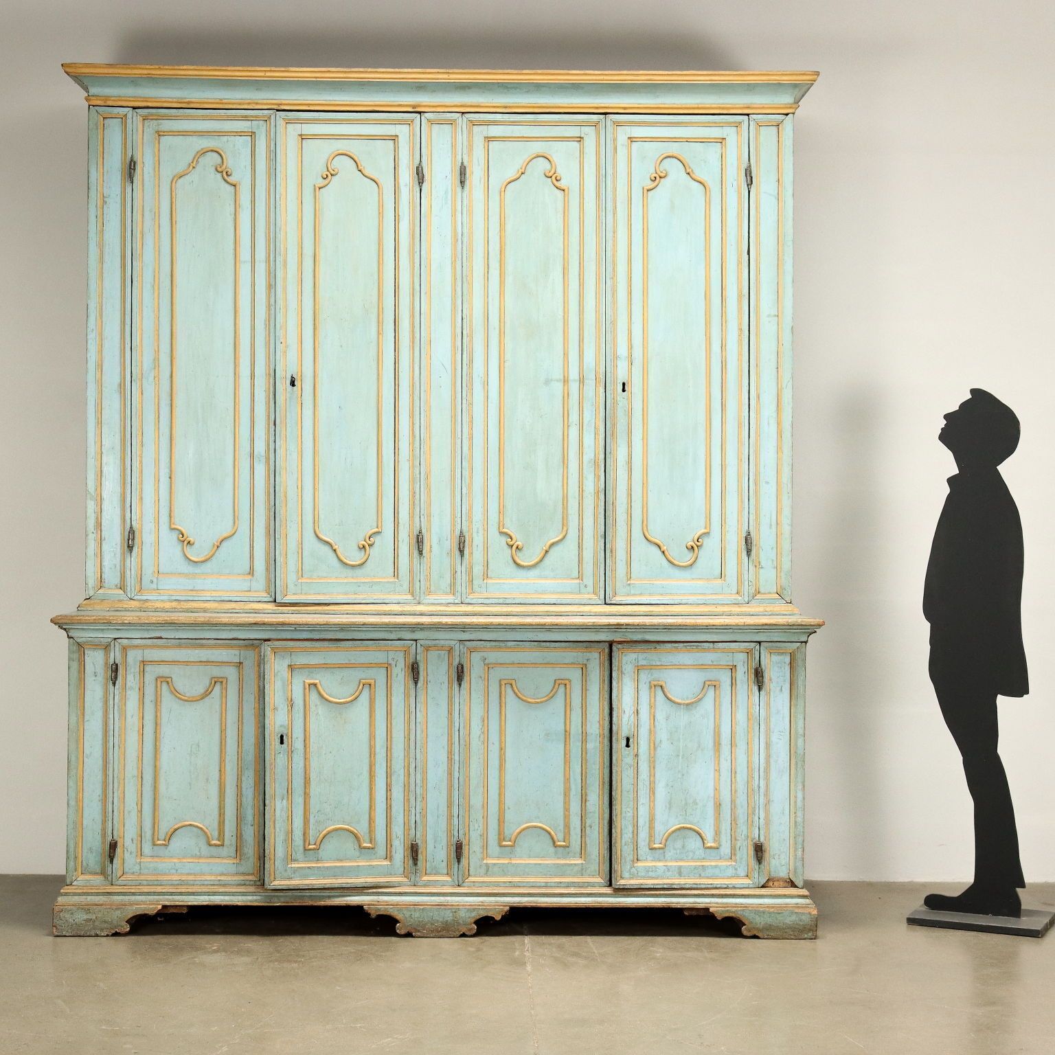 Antique Cupboard Baroque Style Mid XVIII Century Lacquered Wood photo furniture