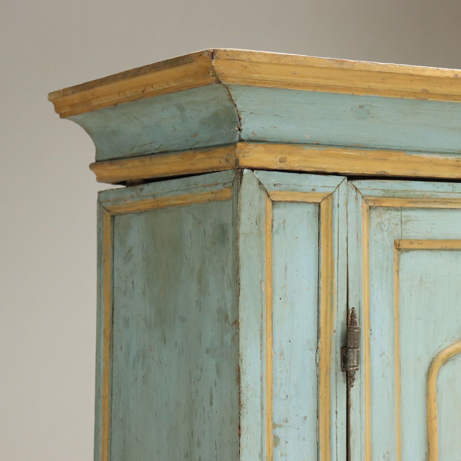 Antique Cupboard Baroque Style Mid XVIII Century Lacquered Wood photo Furniture