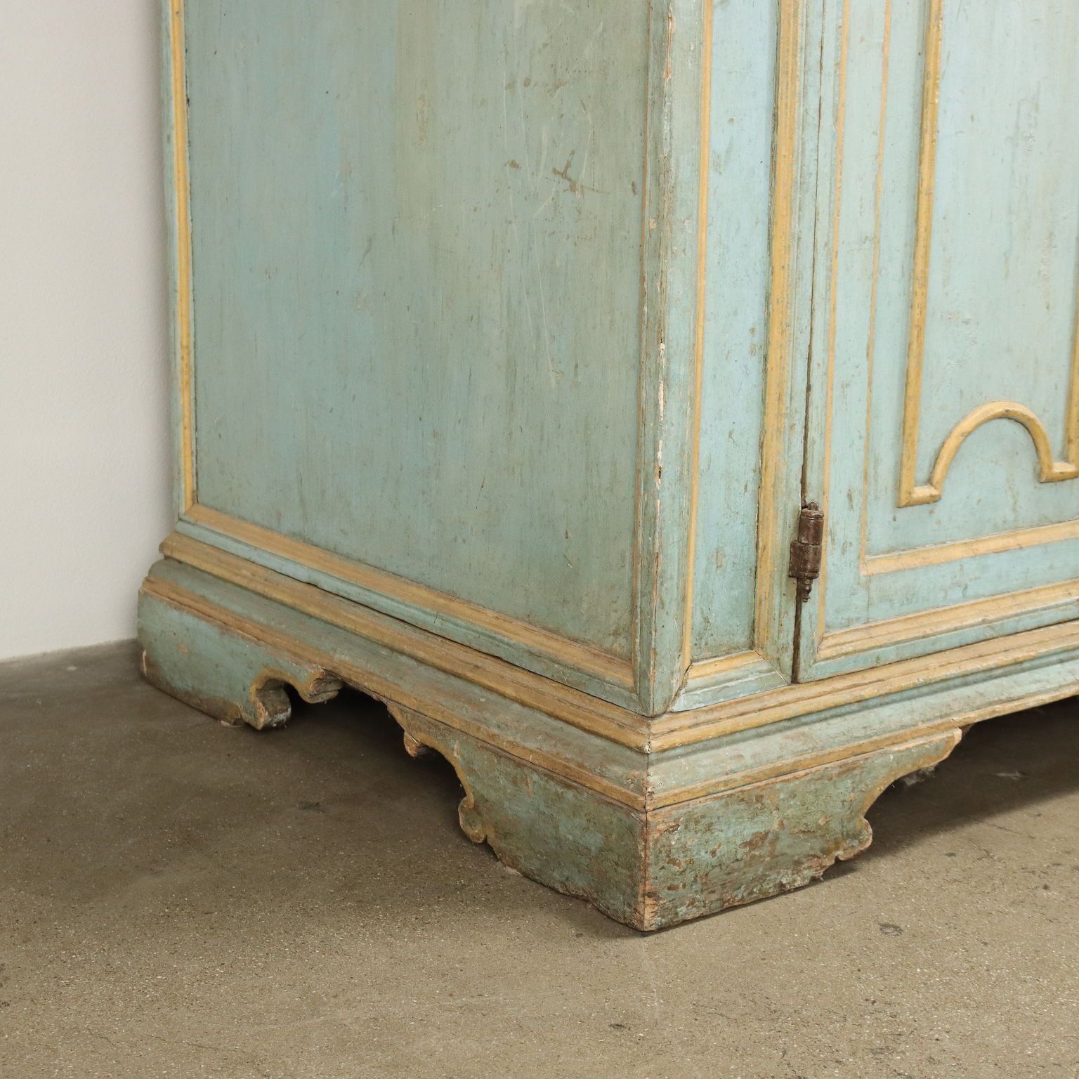 Furniture Antique Cupboard Baroque Style Mid XVIII Century Lacquered Wood photo