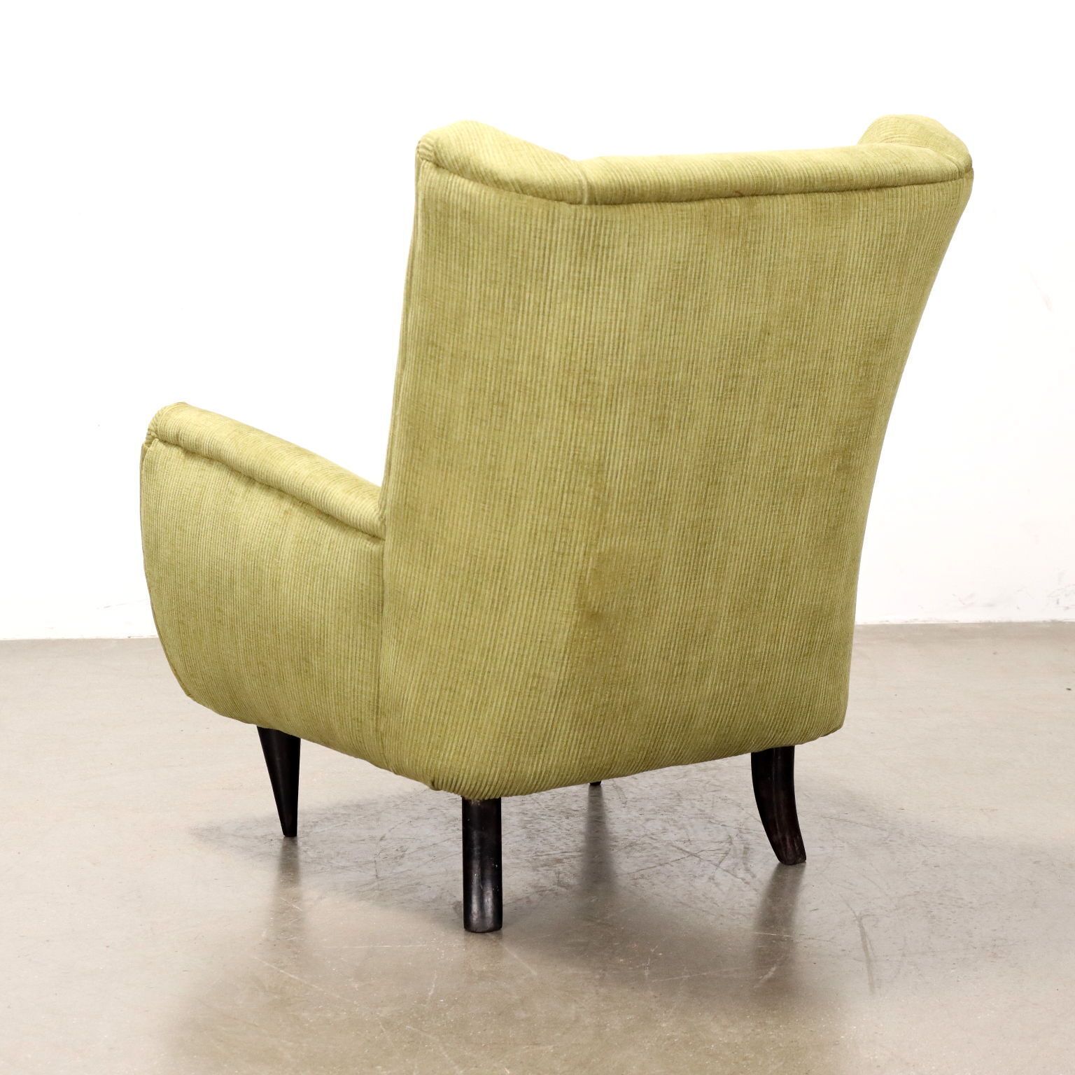 Vintage Armchair Wood Painted Velvet Italy 1950s 60s photo vintage
