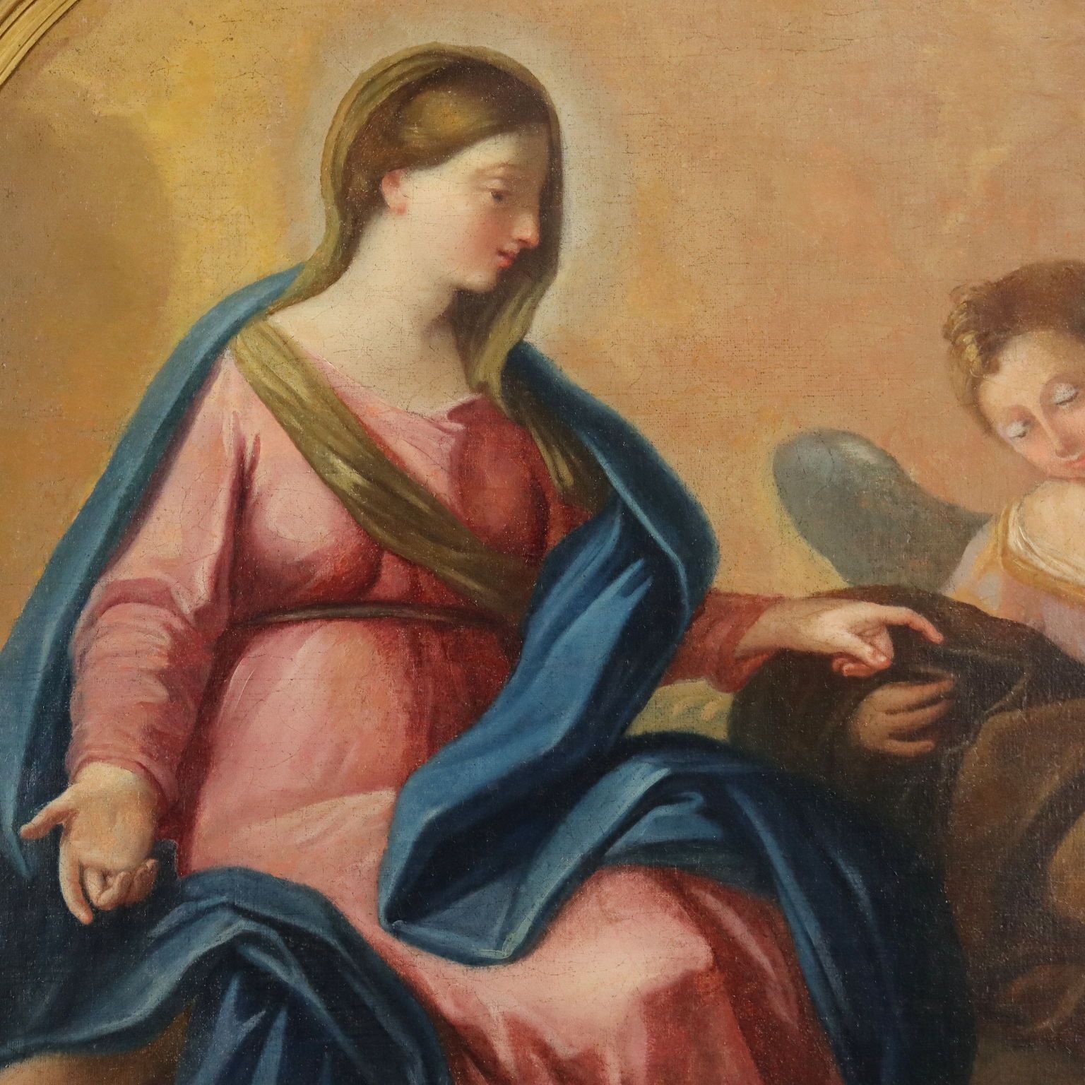 Religious Subject Oil On Canvas Italy XVII XVIII Century photo for sale