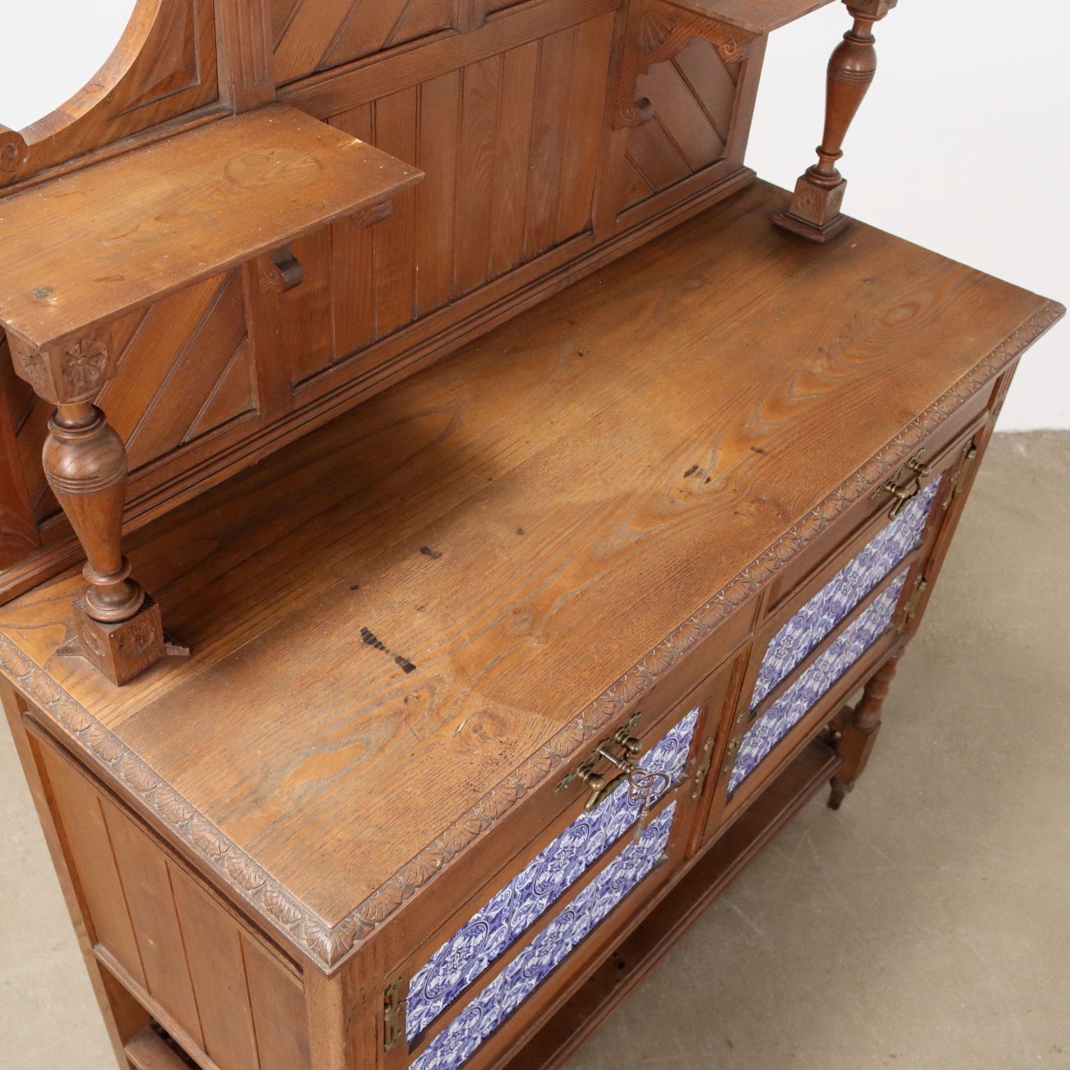 Cupboard Art Nouveau Oak 2 Drawers XX Century photo Furniture