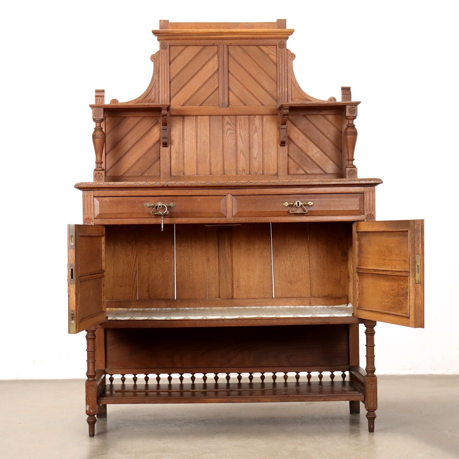 Cupboard Art Nouveau Oak 2 Drawers XX Century photo vinterior