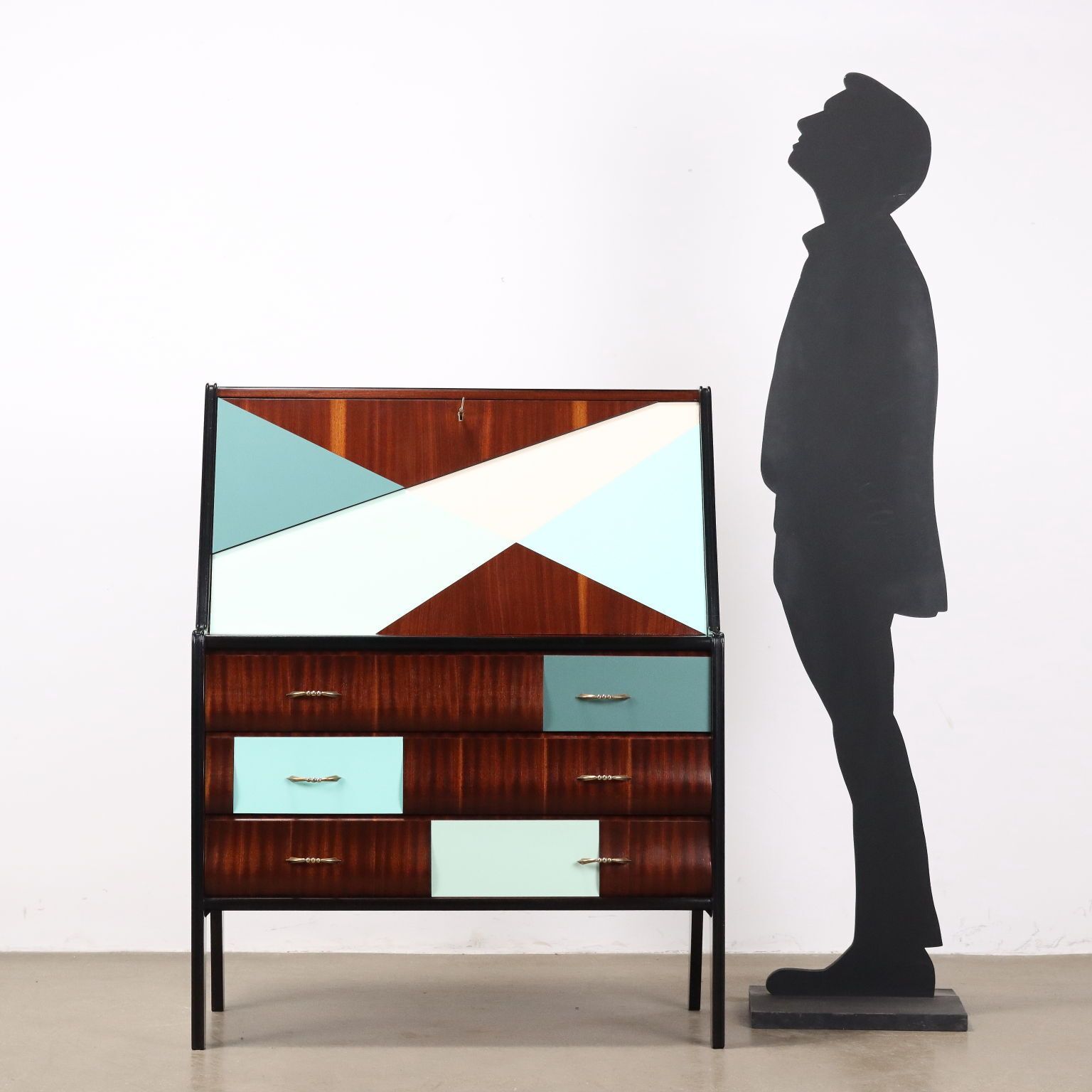 Vintage Cabinet Prisma Collection Laminate Brass 1950s 60s photo furniture