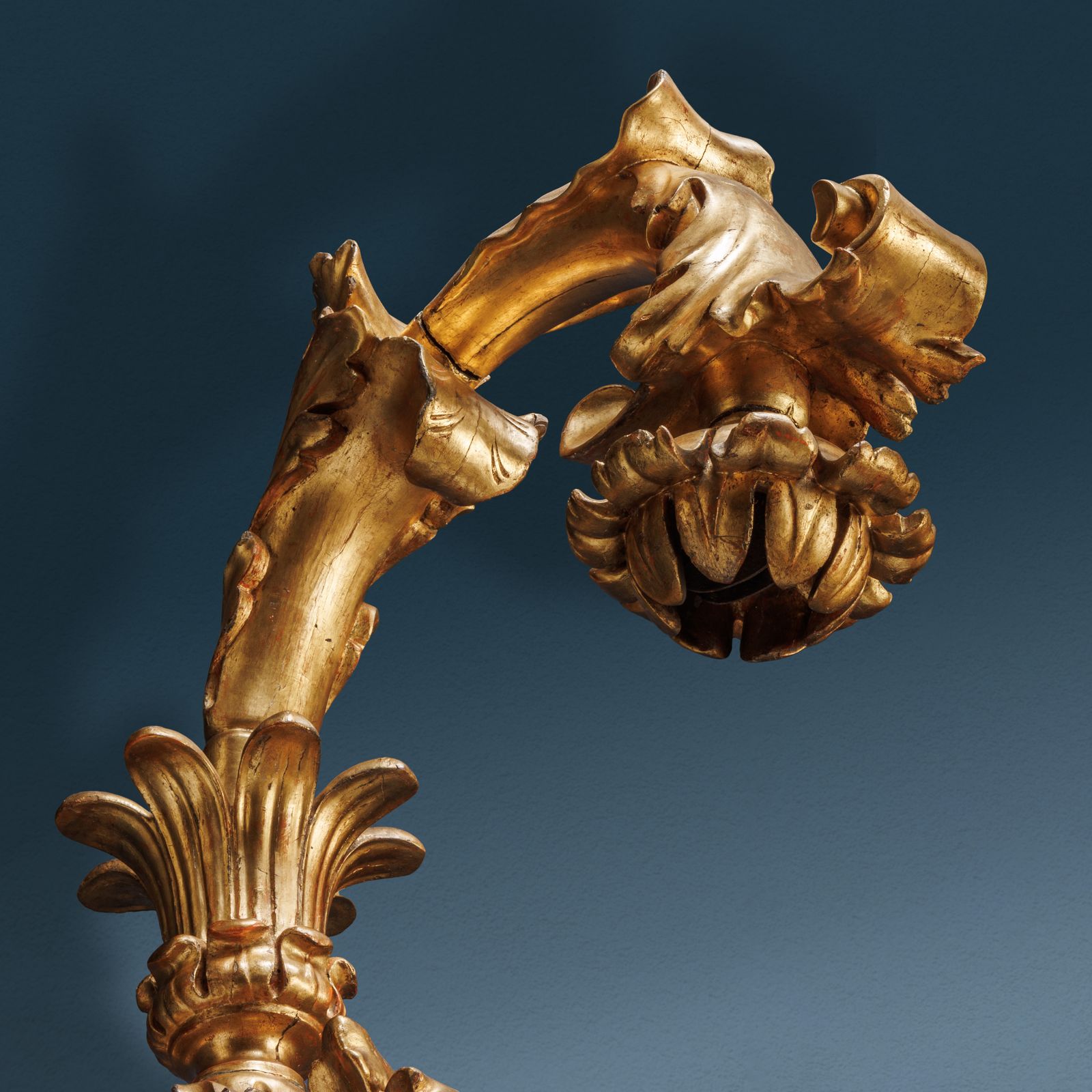 Antique Baroque Lantern Holders Gilded Wood Italy XVIII Century photo for sale