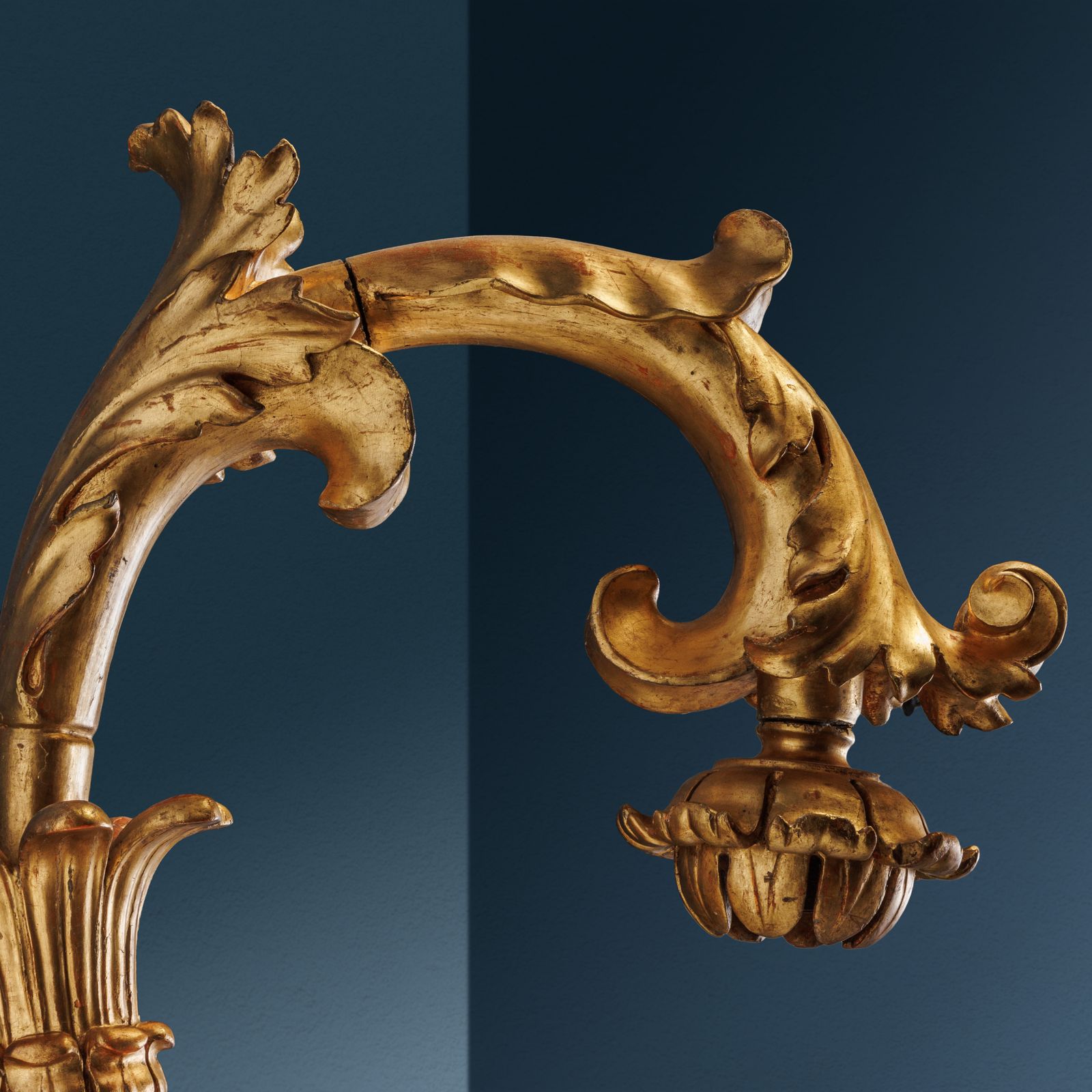 Antique Baroque Lantern Holders Gilded Wood Italy XVIII Century photo Lighting